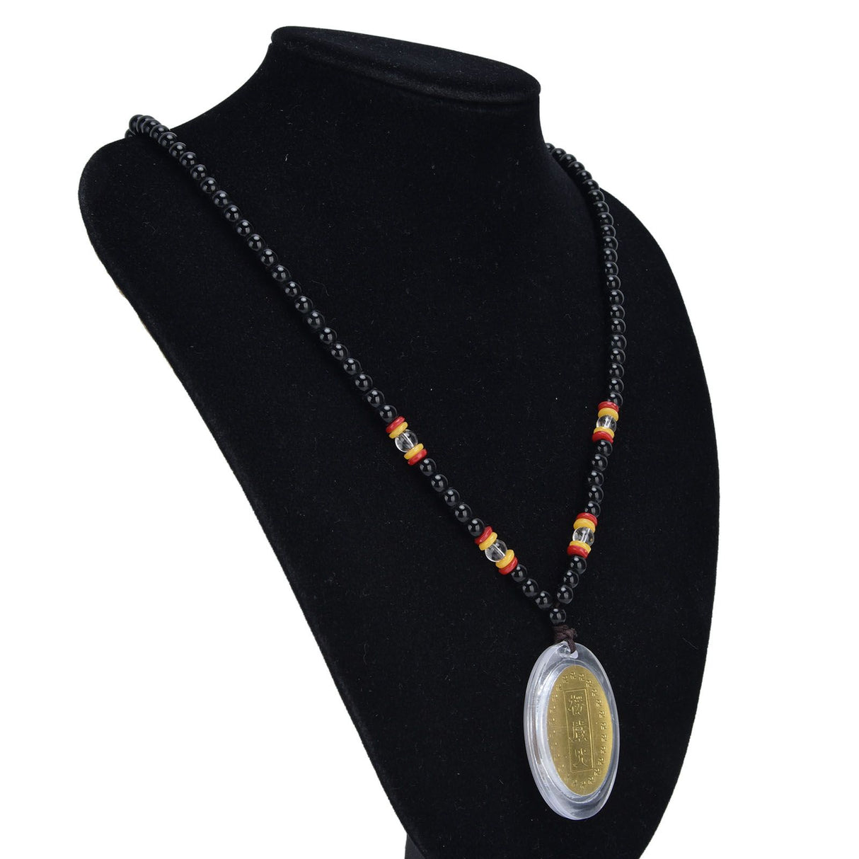 5Pcs Amulet Pendant Multi Purpose Exquisite Workmanship Simple Stylish Appearance Safe Healthy Car Pendant for DecorBlack Beads Red Yellow Transparent Beads