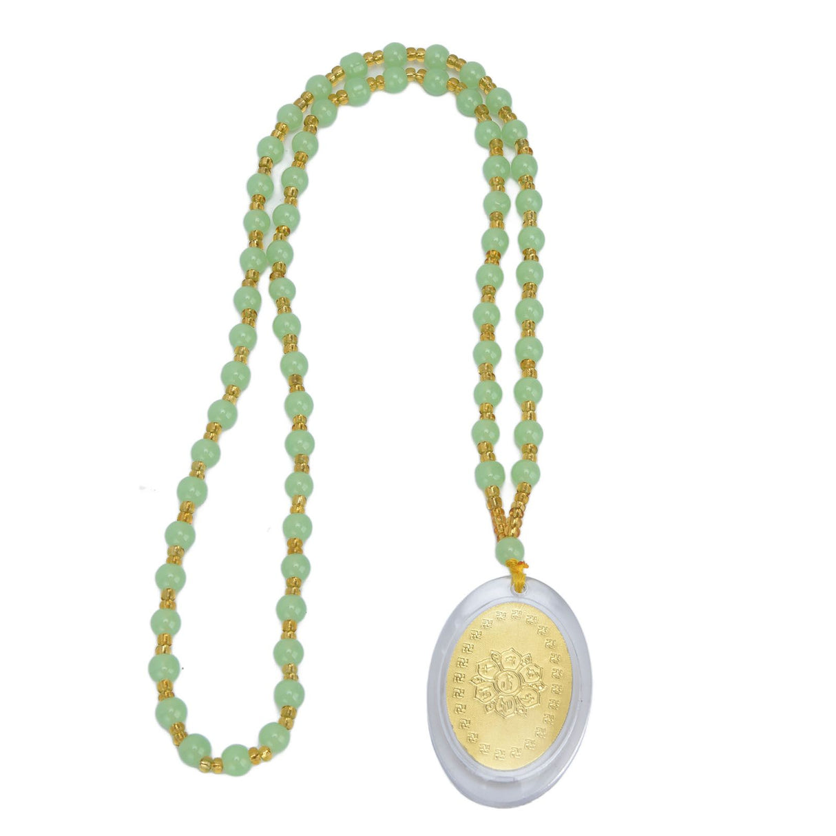 5Pcs Amulet Pendant Multi Purpose Exquisite Workmanship Simple Stylish Appearance Safe Healthy Car Pendant for DecorEmerald Green Big Bead Small Gold Bead