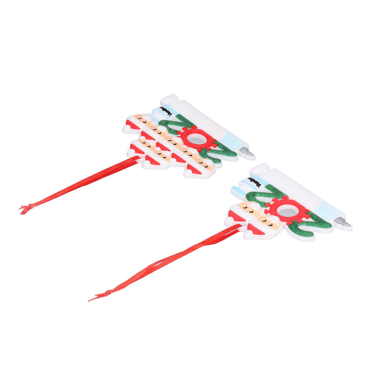 2pcs 2021 Vaccine Christmas Ornaments Hanging Personalized Christmas Tree Ornaments for Friends and FamilyFamily of Two+Seven