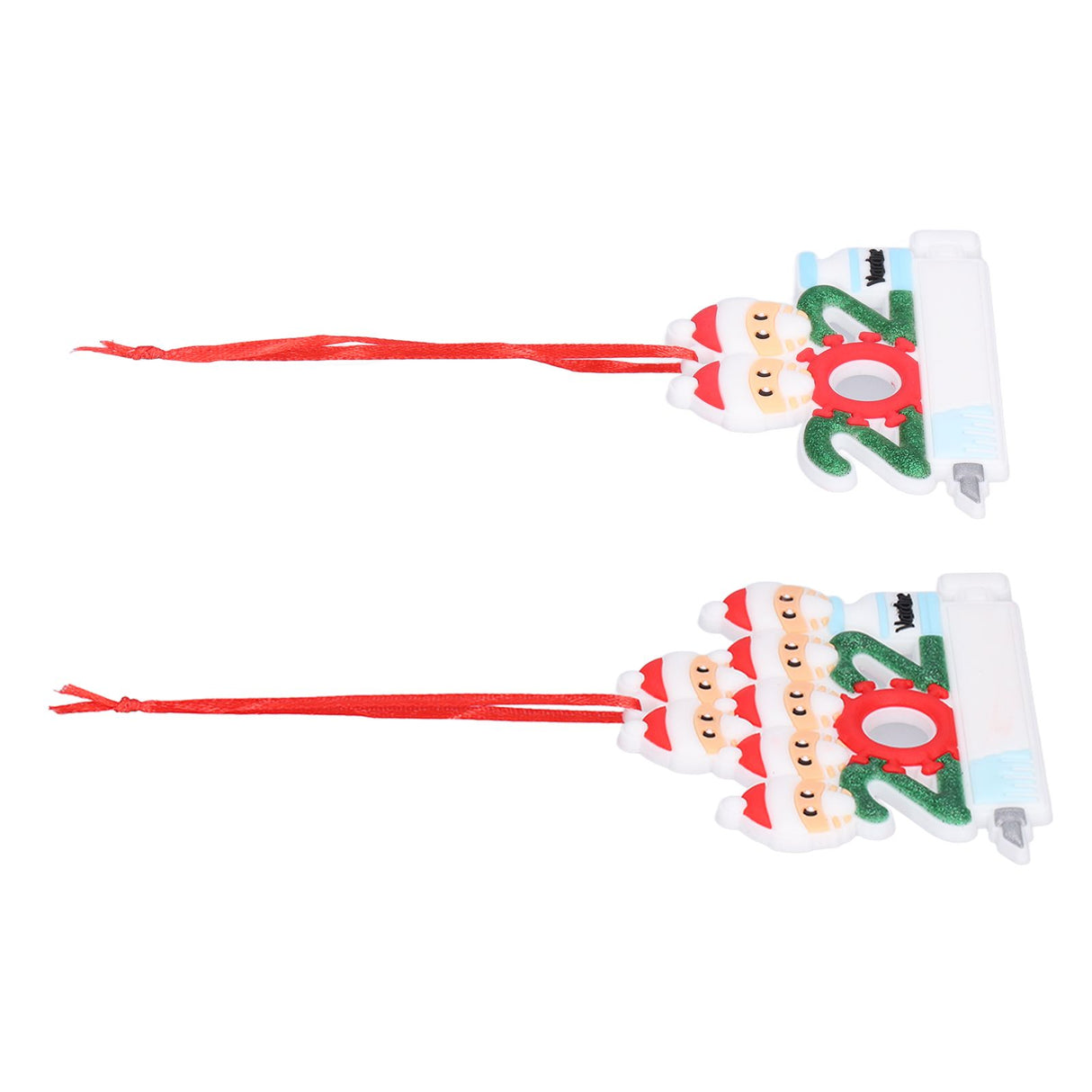 2pcs 2021 Vaccine Christmas Ornaments Hanging Personalized Christmas Tree Ornaments for Friends and FamilyFamily of Two+Seven