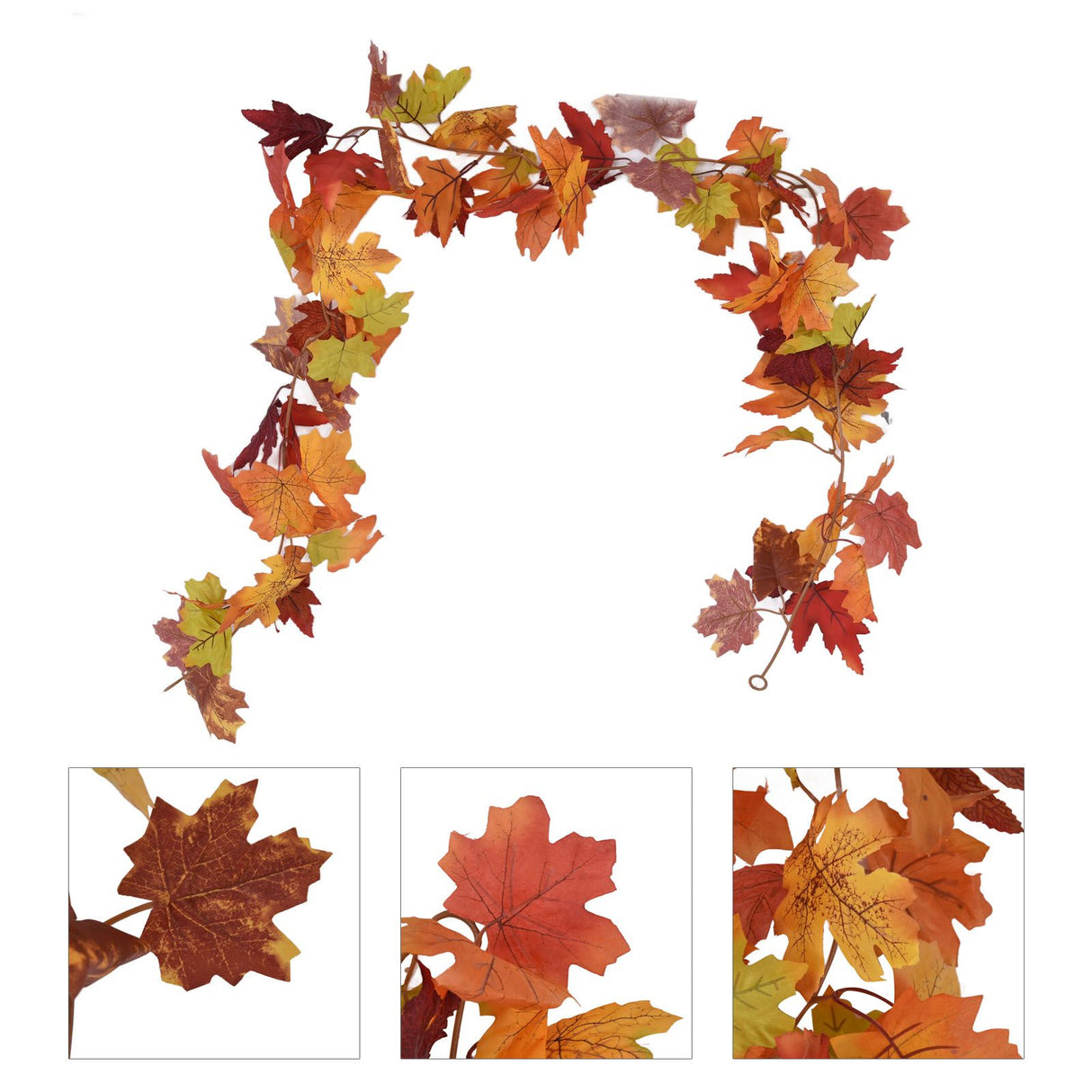 Decorative Artificial Maple Garland Fall Leaf Garland Decoration Thanksgiving Halloween Fake Maple VineTwo Leaf Maple Leaf 7 Leaf Loop