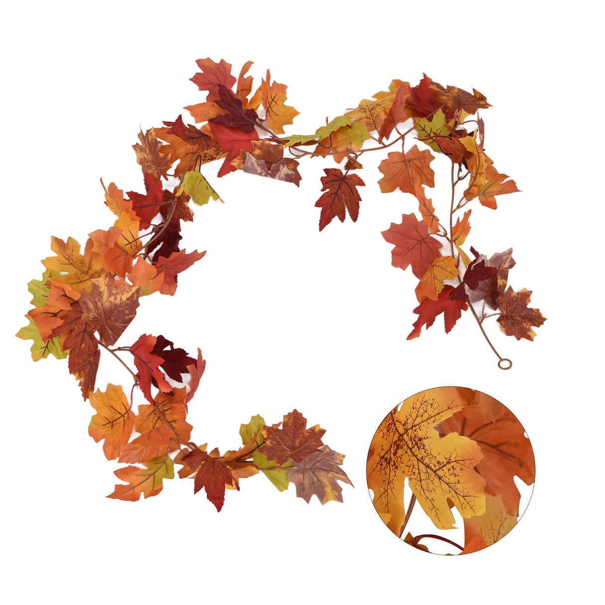 Decorative Artificial Maple Garland Fall Leaf Garland Decoration Thanksgiving Halloween Fake Maple VineTwo Leaf Maple Leaf 7 Leaf Loop