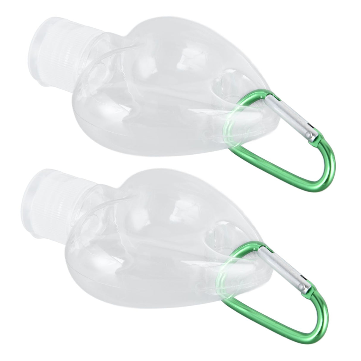 2Set 50ml Travel Bottle with Keychain Flip Cap Plastic Liquid Bottle Refillable Leakproof Transparent Squeeze ContainerHeart Shaped