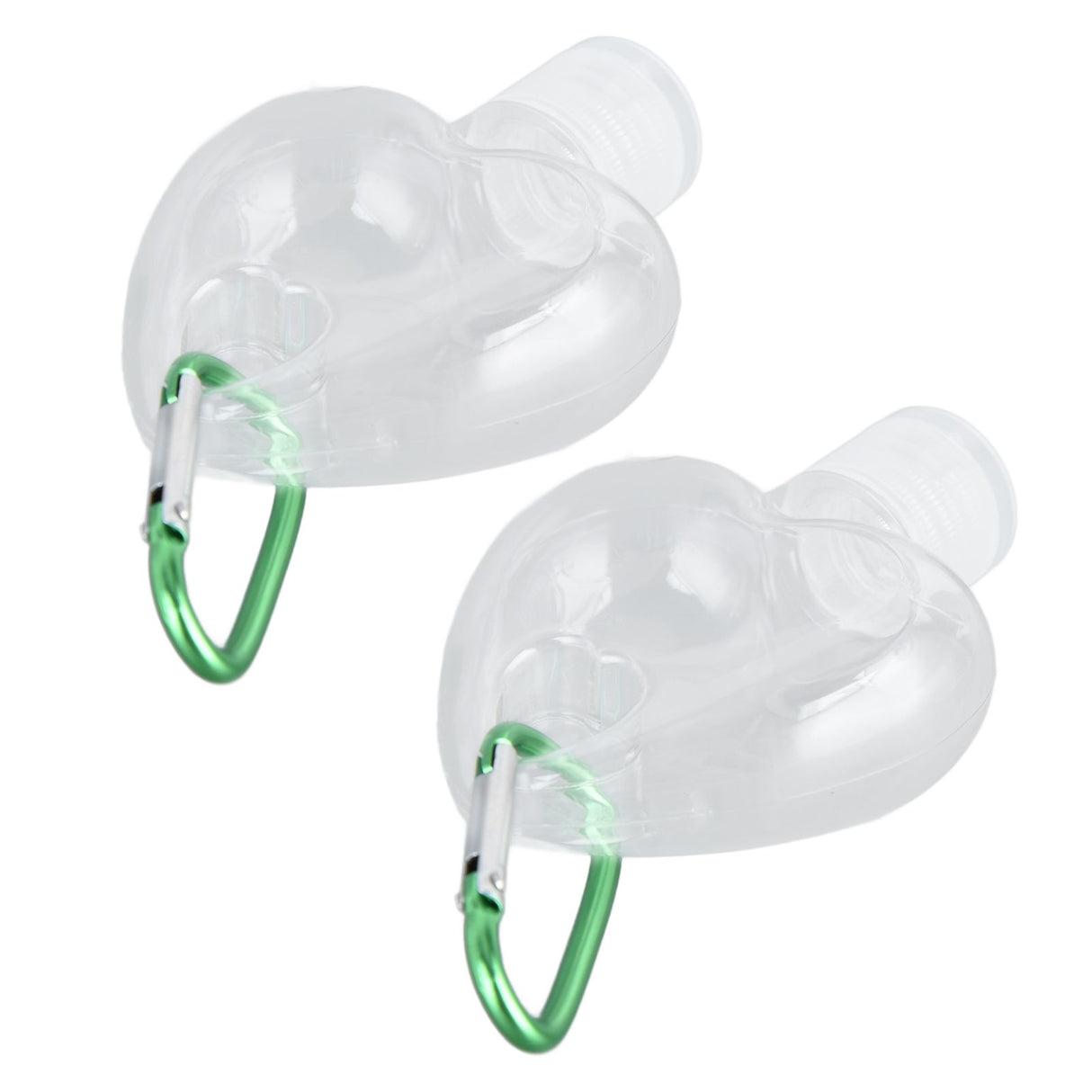 2Set 50ml Travel Bottle with Keychain Flip Cap Plastic Liquid Bottle Refillable Leakproof Transparent Squeeze ContainerHeart Shaped