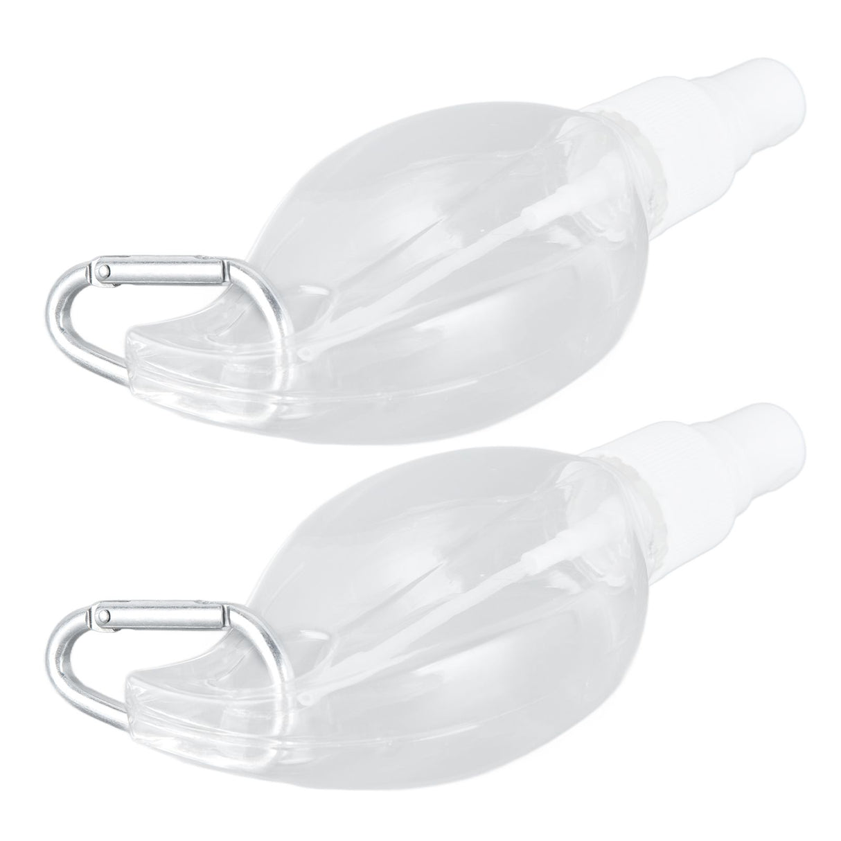 2 Pcs 50ml Travel Keychain Bottles Portable Plastic Clear Leakproof Refillable Empty Squeeze Container for Hand SoapMaple Leaf