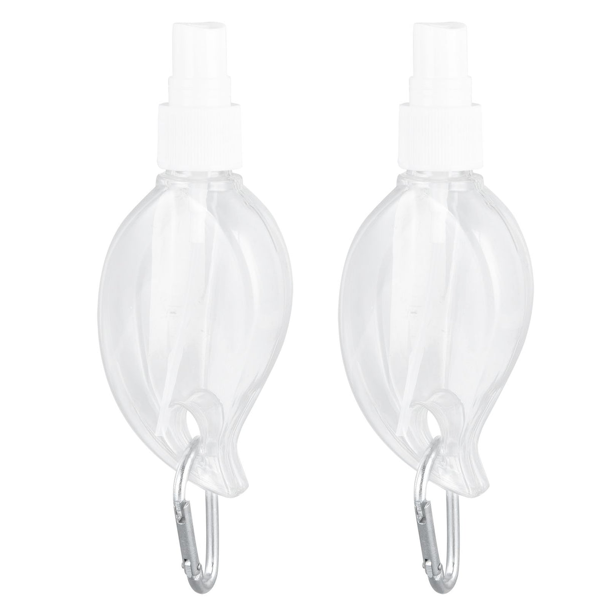 2 Pcs 50ml Travel Keychain Bottles Portable Plastic Clear Leakproof Refillable Empty Squeeze Container for Hand SoapMaple Leaf