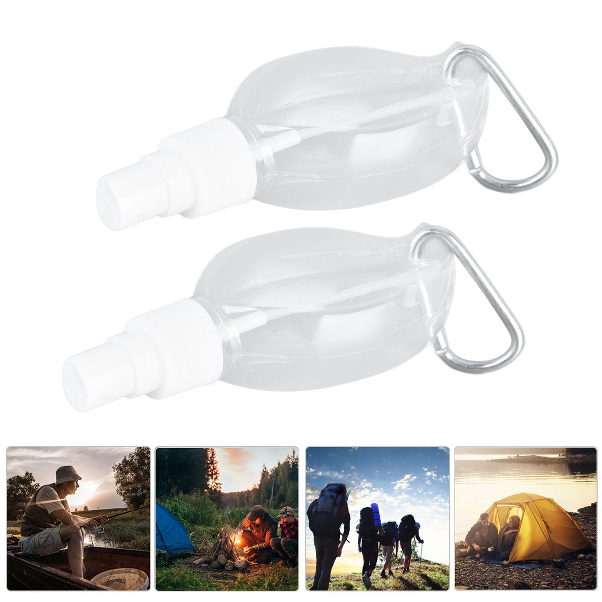 2 Pcs 50ml Travel Keychain Bottles Portable Plastic Clear Leakproof Refillable Empty Squeeze Container for Hand SoapMaple Leaf
