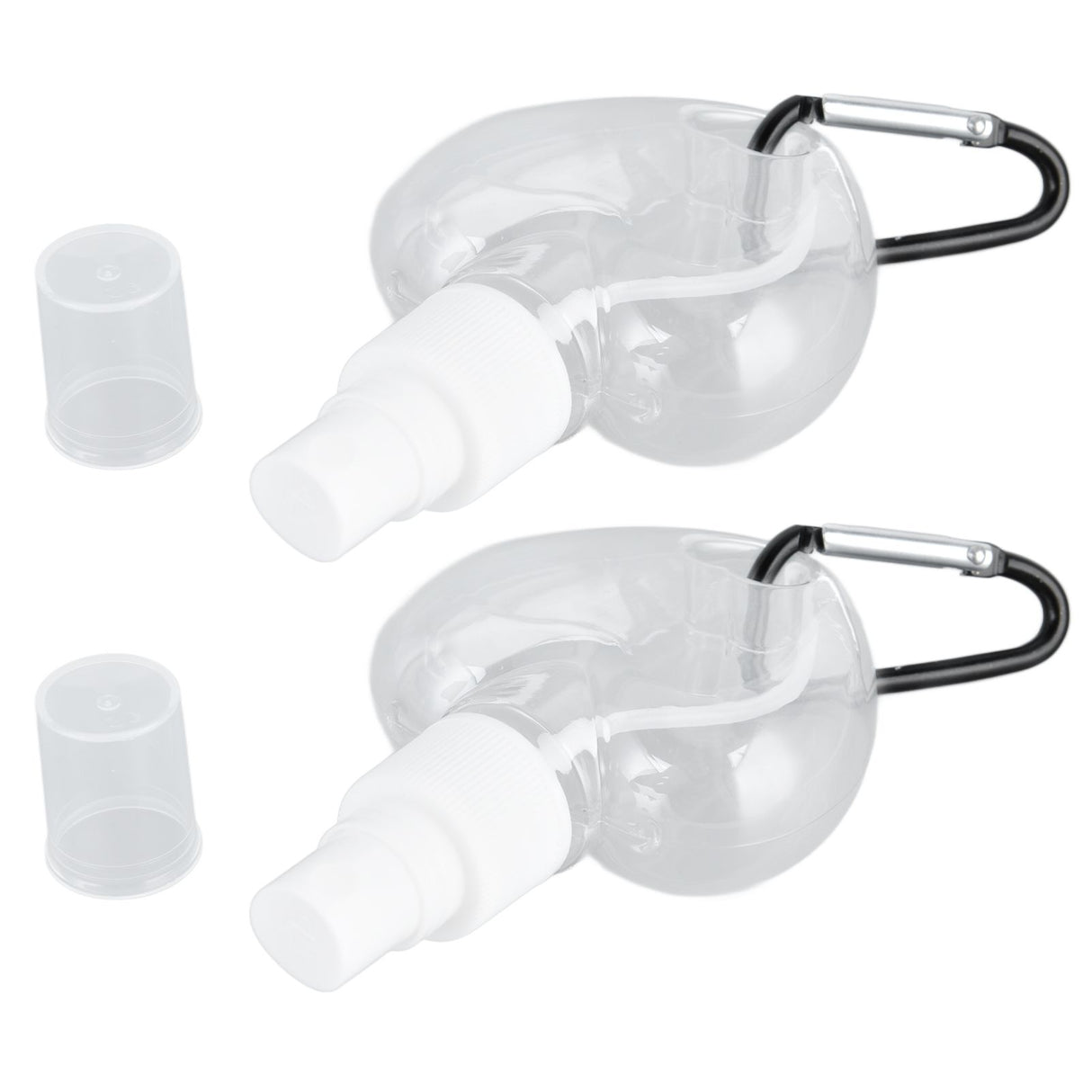 2 Pcs 50ml Travel Keychain Bottles Portable Plastic Clear Leakproof Refillable Empty Squeeze Container for Hand SoapHeart Shaped
