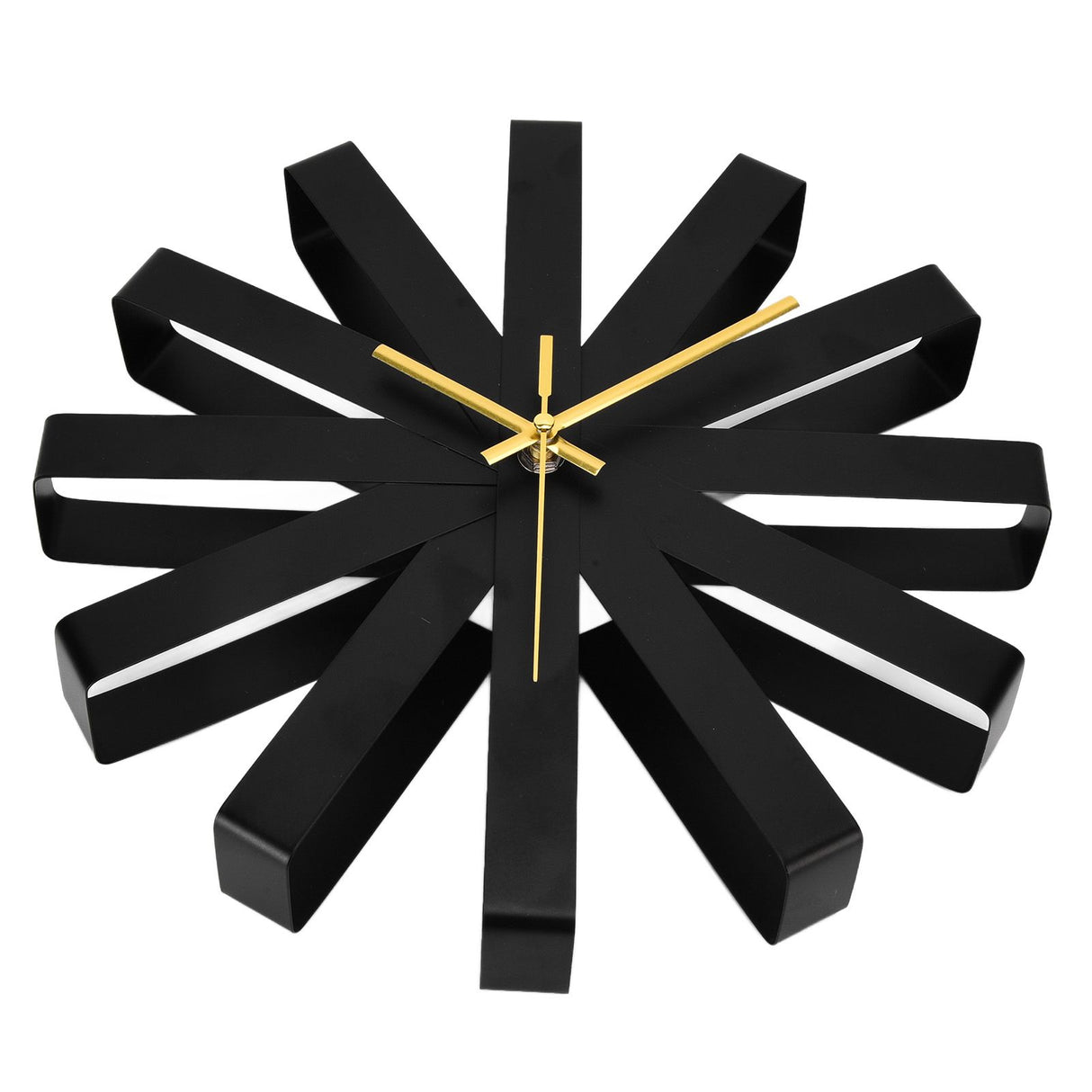 Living Room Clock Stainless Steel Silent Movement Creativity Wall Clock Modern DecorBlack