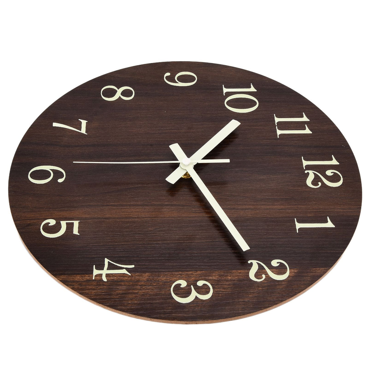 Wood Wall Clock Retro Style Quiet Silent Quartz Movement 3D Luminous Retro Wall Clock for Bedroom Office Kitchen