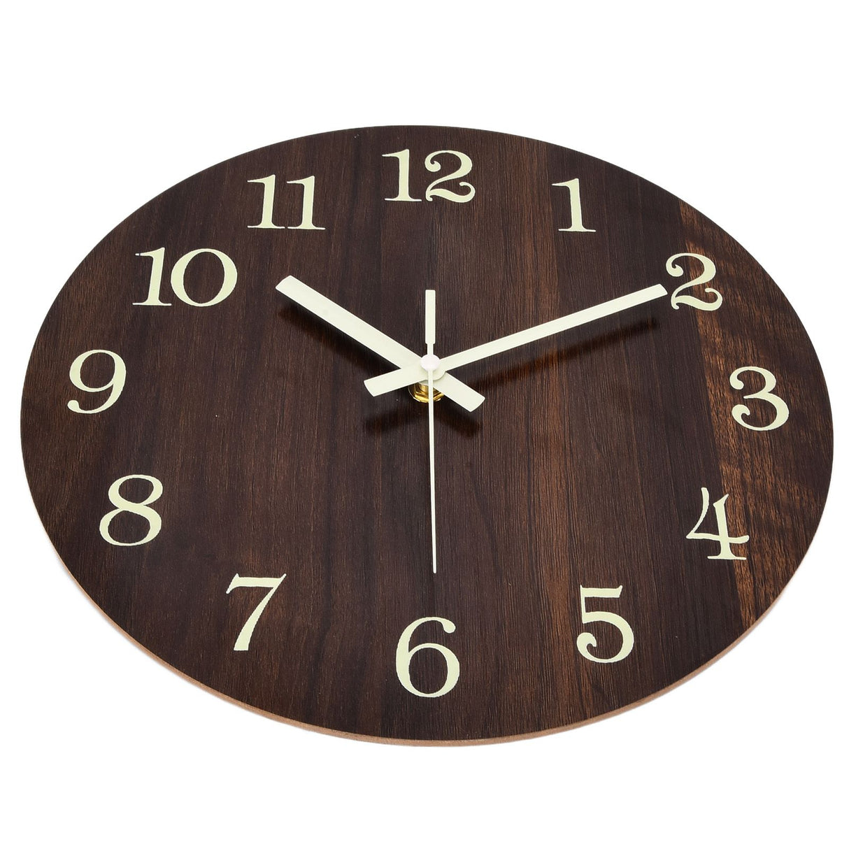 Wood Wall Clock Retro Style Quiet Silent Quartz Movement 3D Luminous Retro Wall Clock for Bedroom Office Kitchen