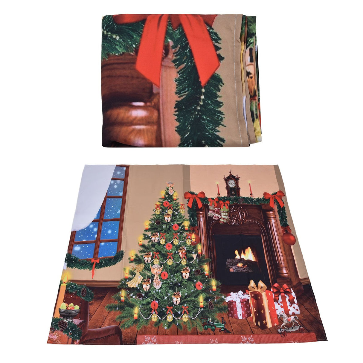 Christmas Tapestry Multi Purpose Exquisite Appearance Polyester Fiber Christmas Wall Tapestry150x150cm