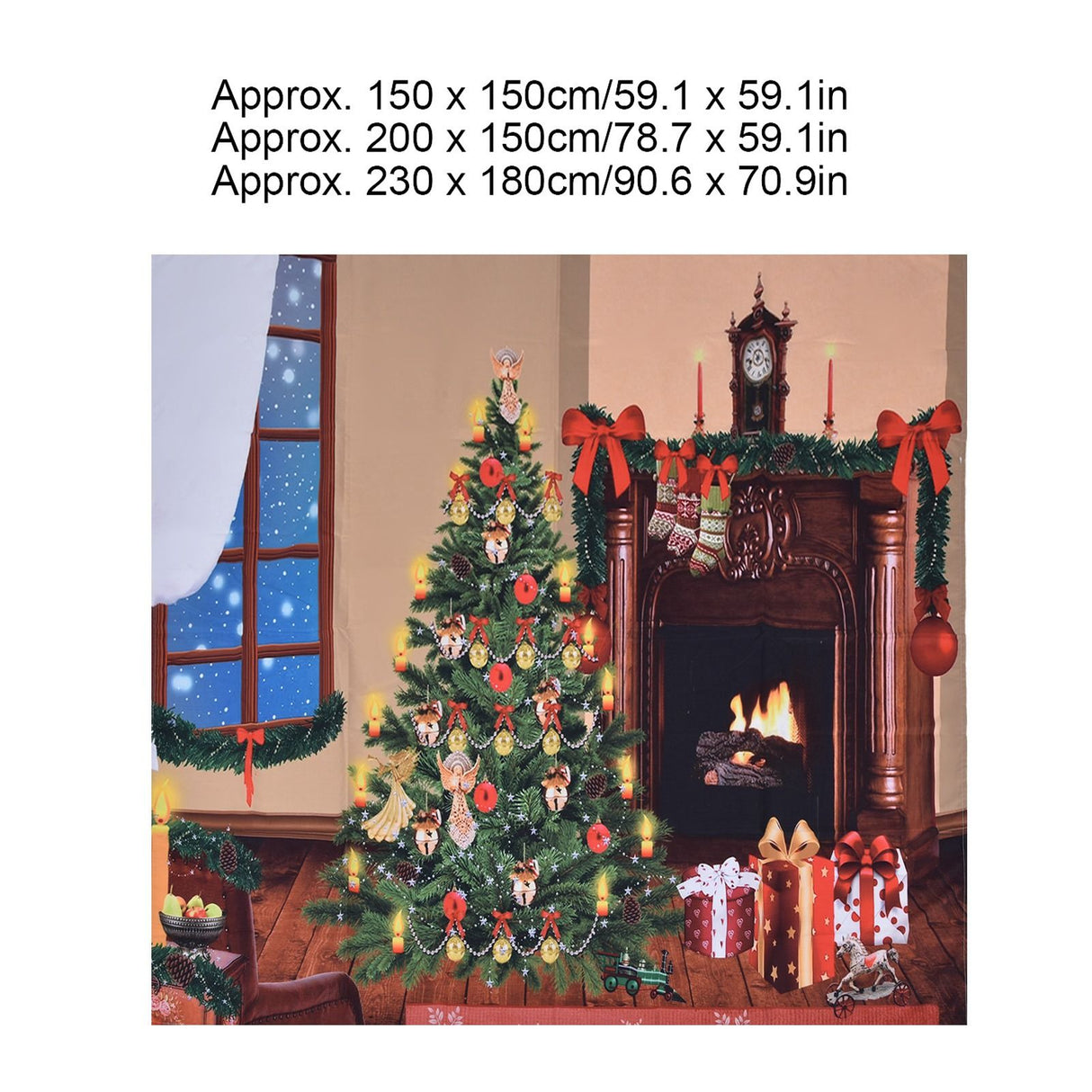 Christmas Tapestry Multi Purpose Exquisite Appearance Polyester Fiber Christmas Wall Tapestry150x150cm