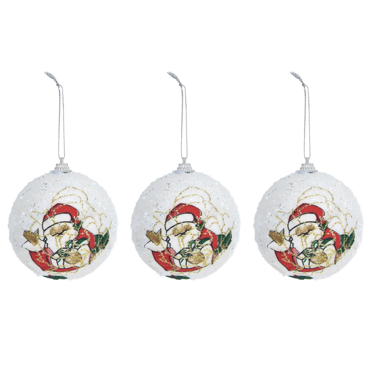 3PCS Christmas Ball Foam Hanging Christmas Tree Ornament for Festival Party DecorationWhite