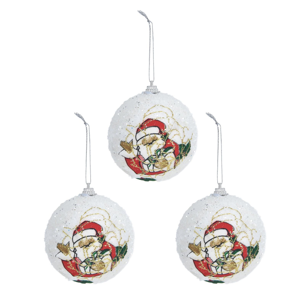 3PCS Christmas Ball Foam Hanging Christmas Tree Ornament for Festival Party DecorationWhite