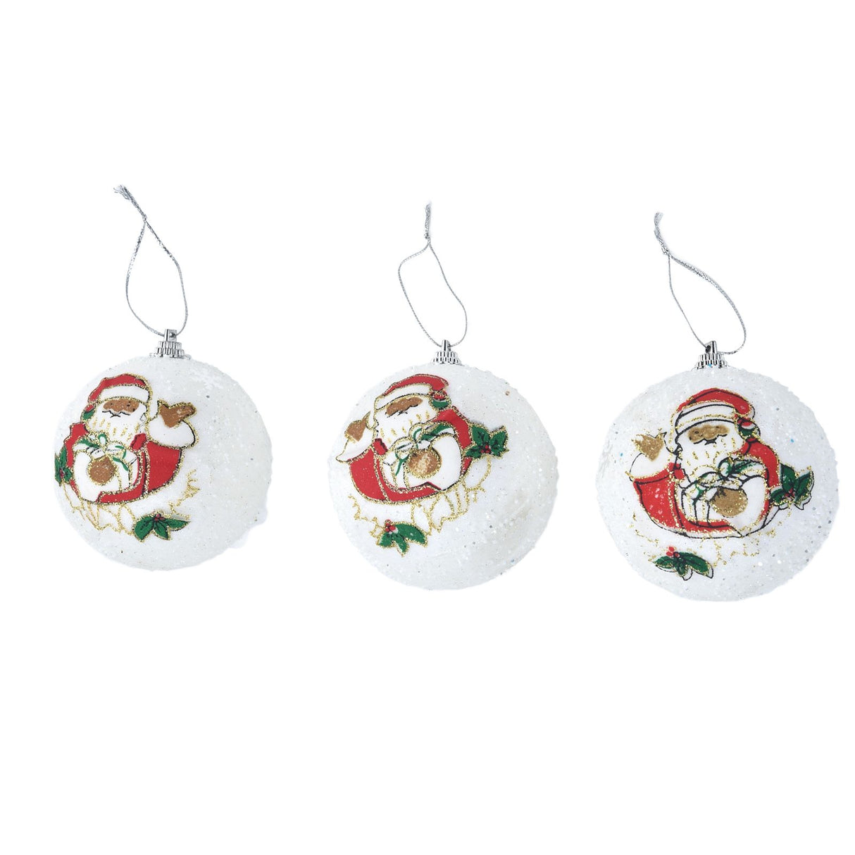 3PCS Christmas Ball Foam Hanging Christmas Tree Ornament for Festival Party DecorationWhite