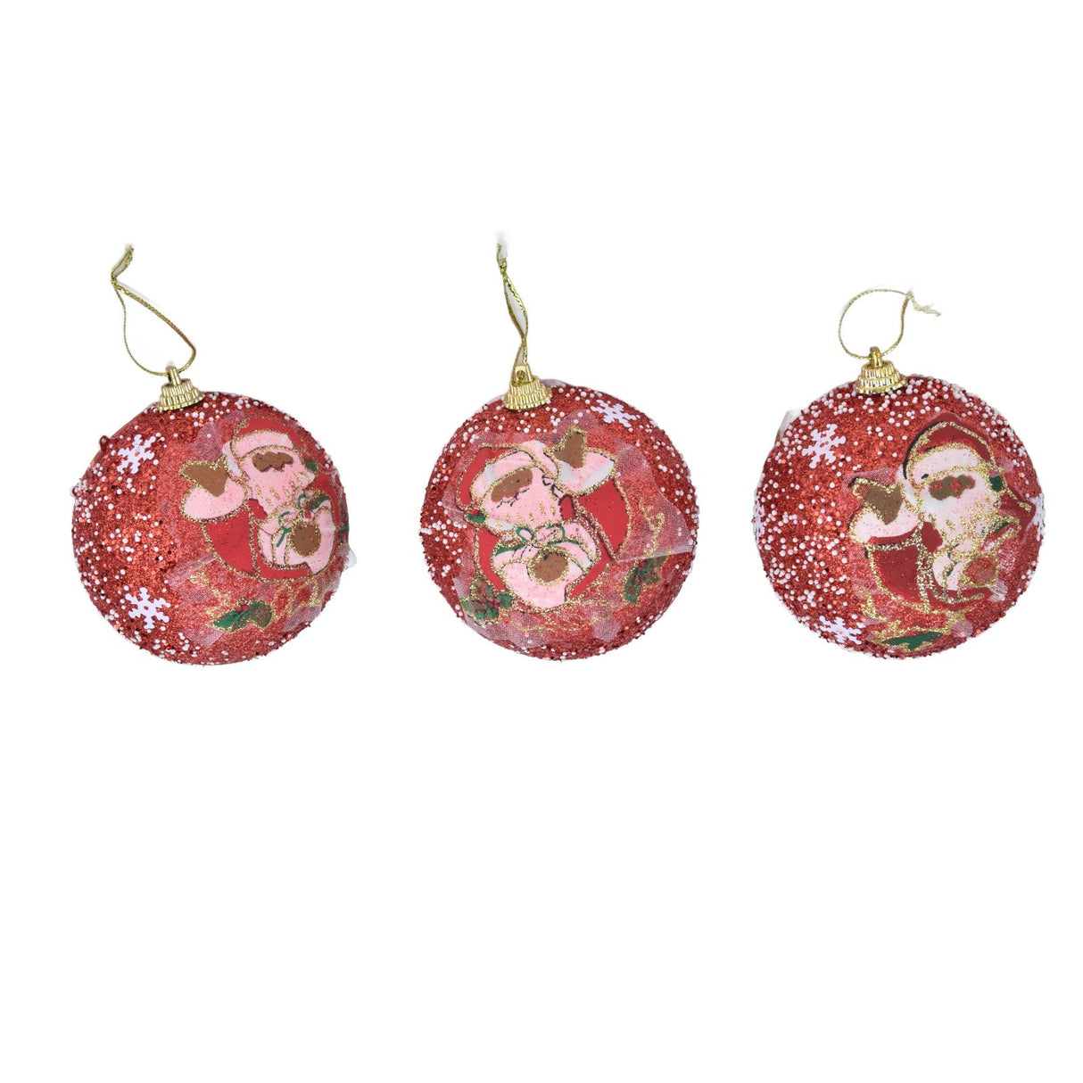 3PCS Christmas Ball Foam Hanging Christmas Tree Ornament for Festival Party DecorationRed