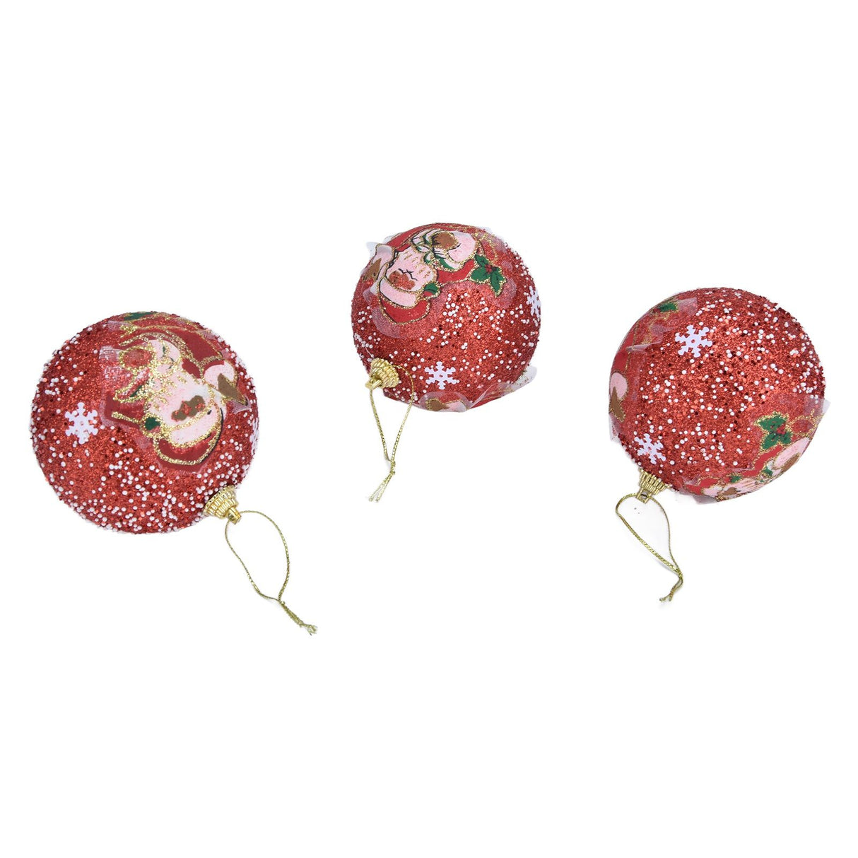 3PCS Christmas Ball Foam Hanging Christmas Tree Ornament for Festival Party DecorationRed