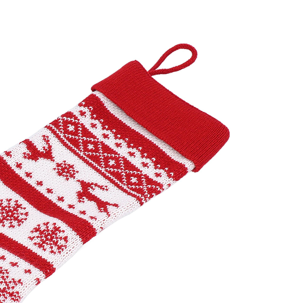 Large Knitted Christmas Stocking with Candy Bag Lovely Christmas Decorations Hanging StockingsDouble Deer