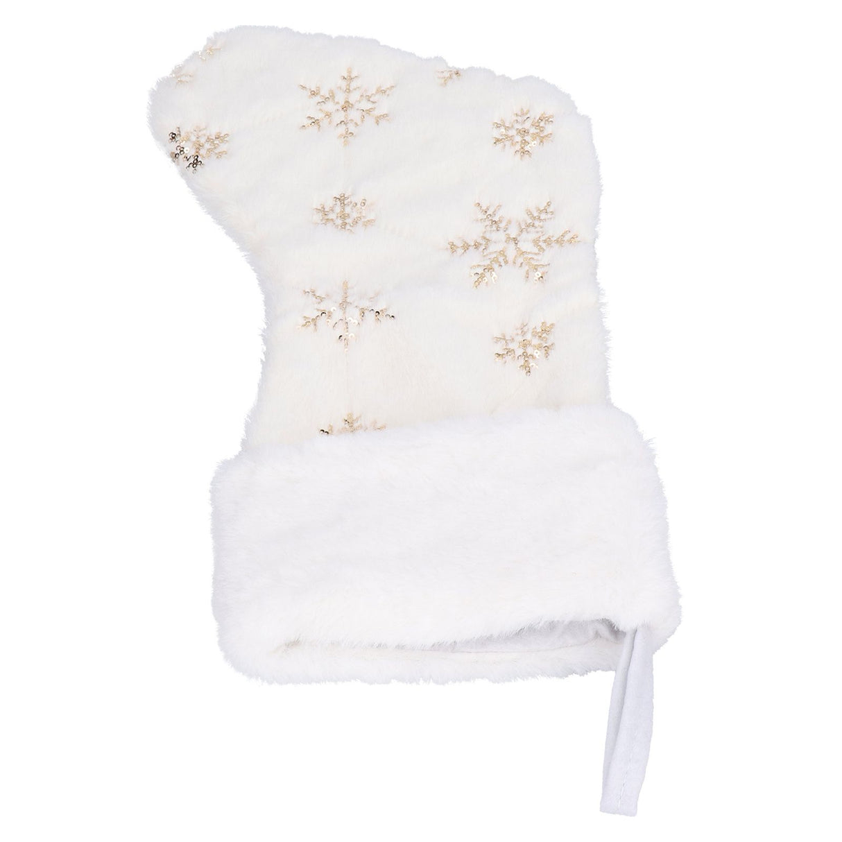 Polyester Christmas Stocking Pendant with Embroidery Snowflake Pattern Xmas Tree Decoration OrnamentGold