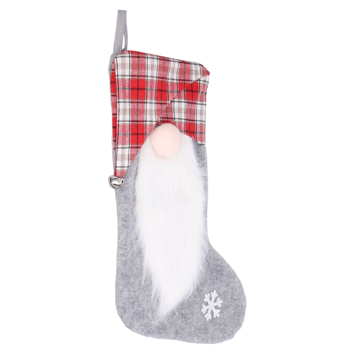 Christmas Stocking Christmas Tree Ornament Gift Bag Christmas Pendant Stocking for Home Party DecorationGray