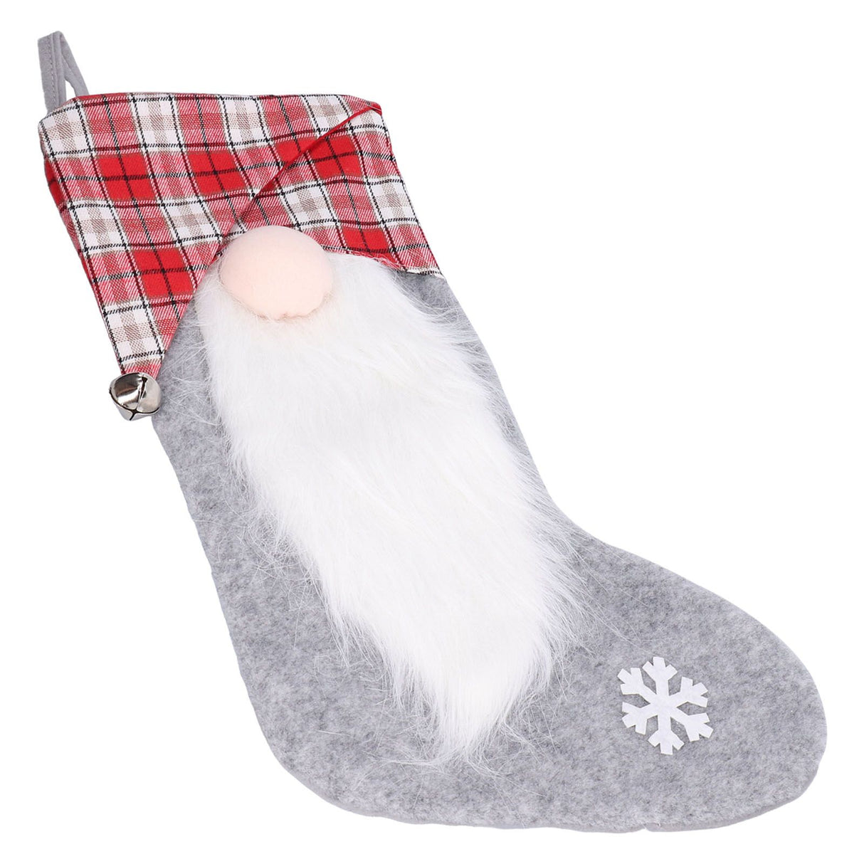 Christmas Stocking Christmas Tree Ornament Gift Bag Christmas Pendant Stocking for Home Party DecorationGray