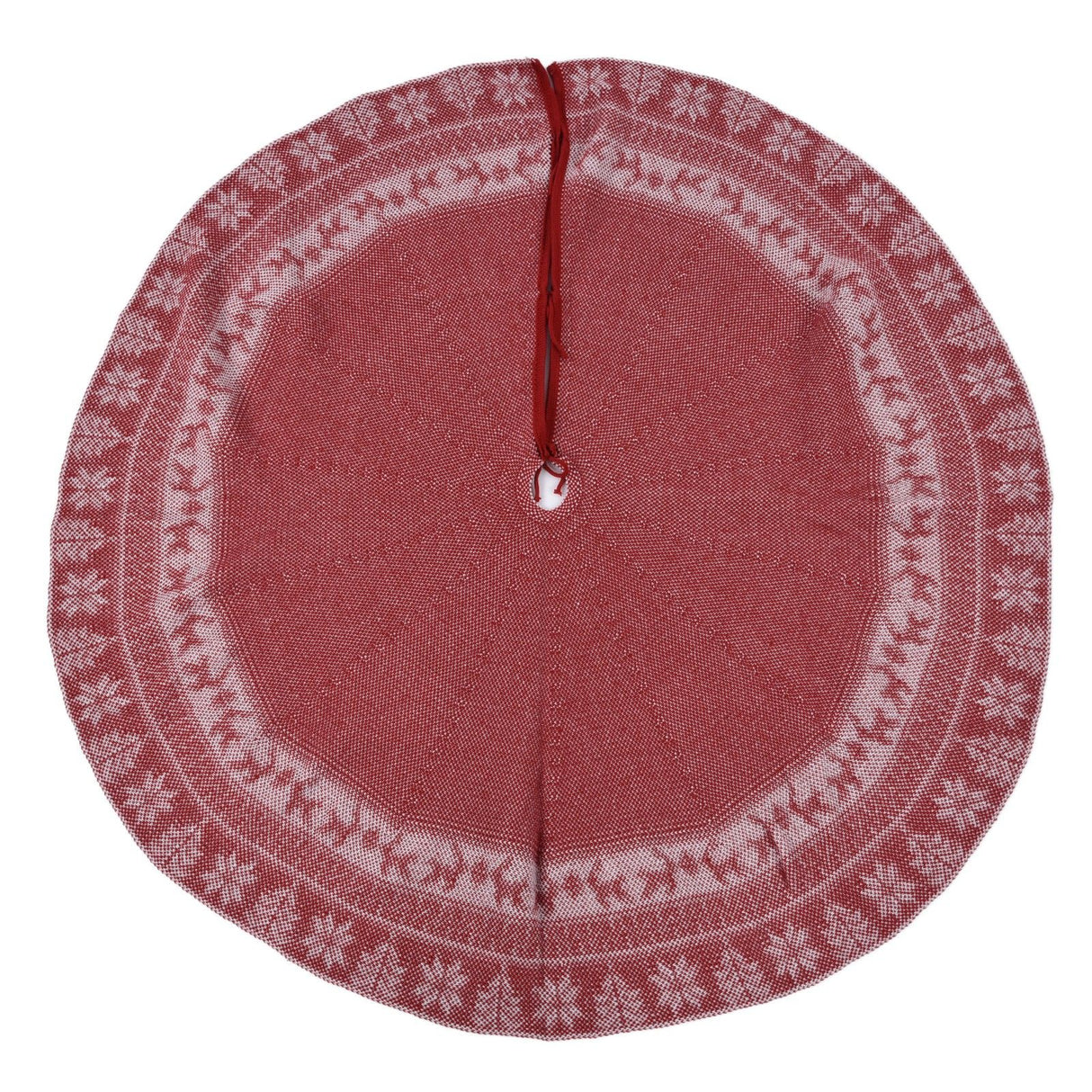Knitted Christmas Tree Skirt Reusable Xmas Tree Stand Mat Floor Protector Home Party DecorationRed