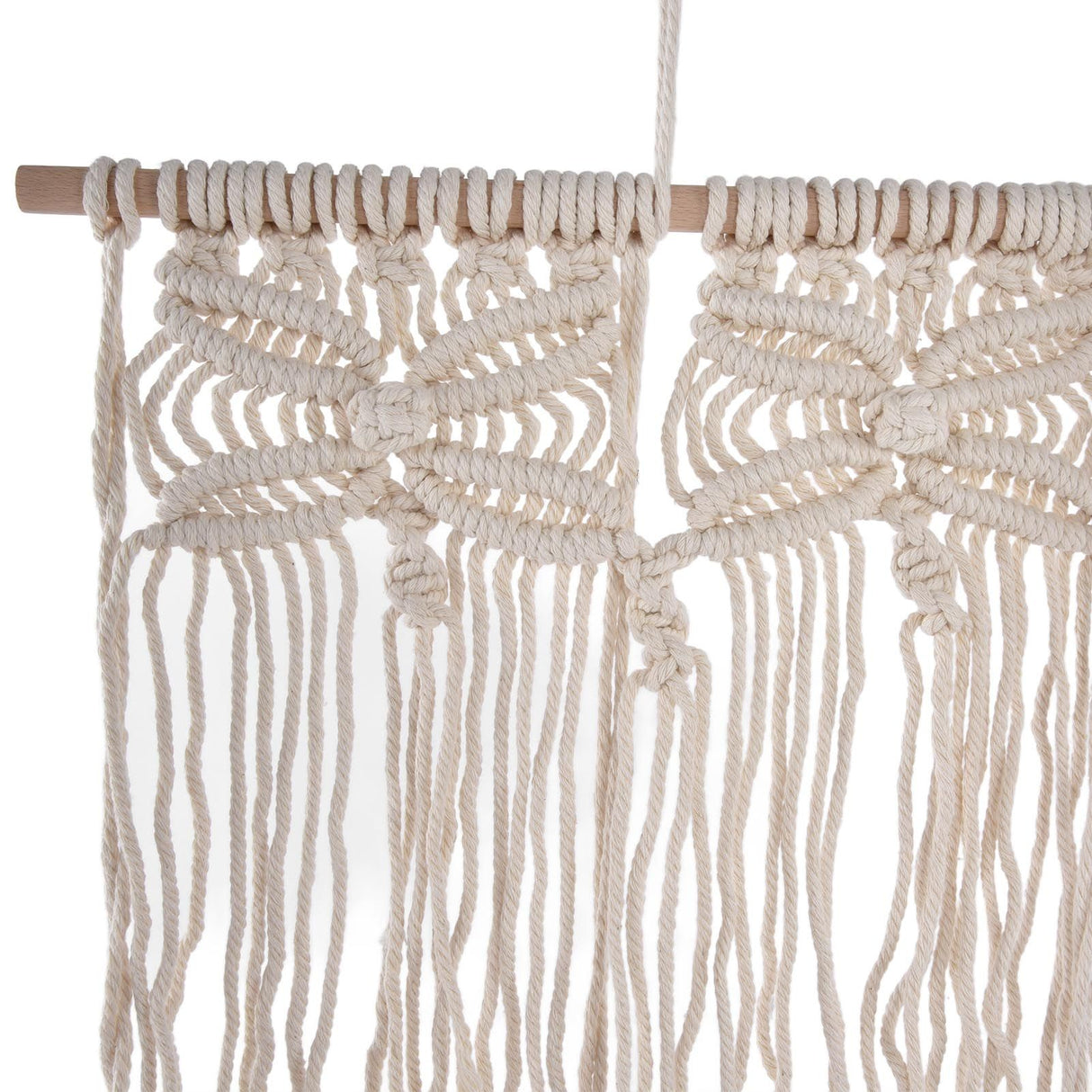 Boho Hat Wall Hanging Rack Cotton Rope Woven Bohemian Caps Holder for Home Office StudioType A