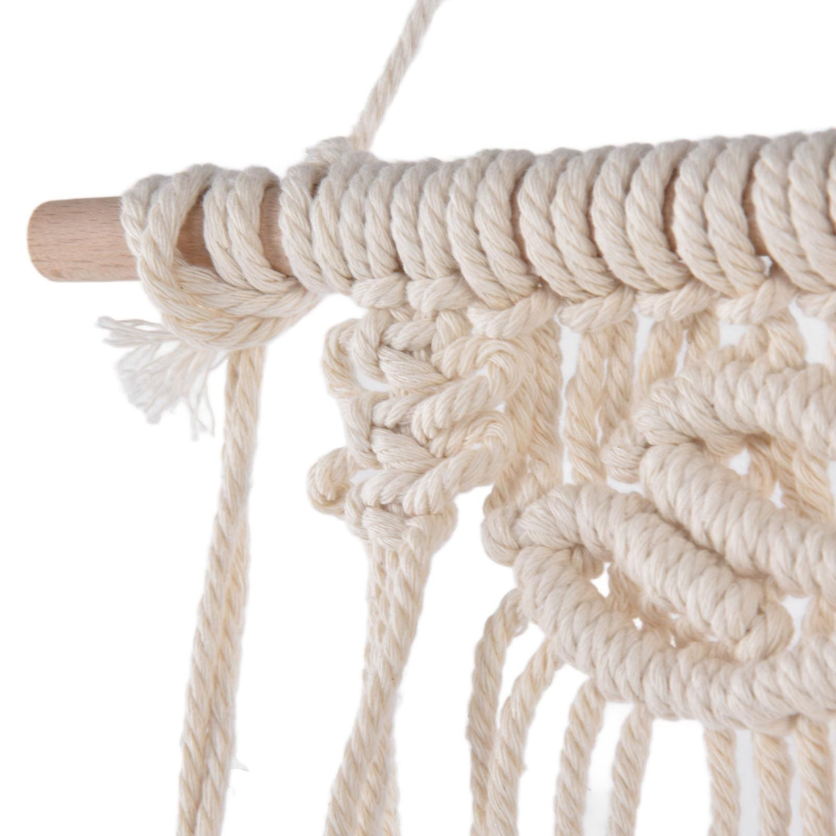 Boho Hat Wall Hanging Rack Cotton Rope Woven Bohemian Caps Holder for Home Office StudioType B