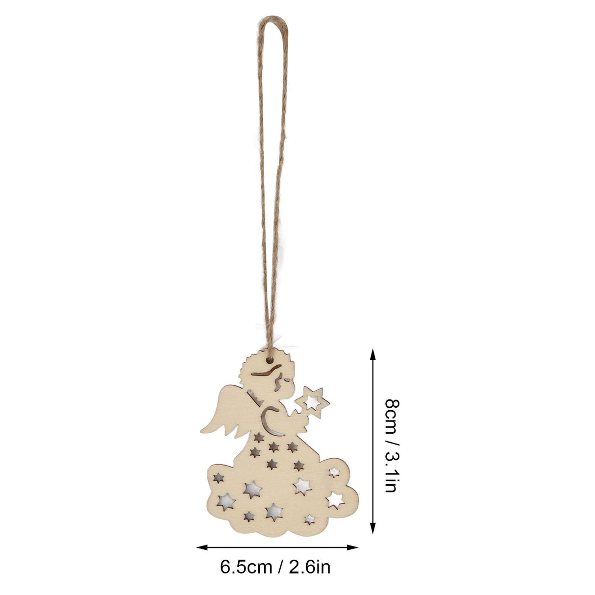 40pcs Christmas Tree Ornaments Wooden Hallow Cute Christmas Hangings with Lanyards for Christmas Tree Decoration Gift