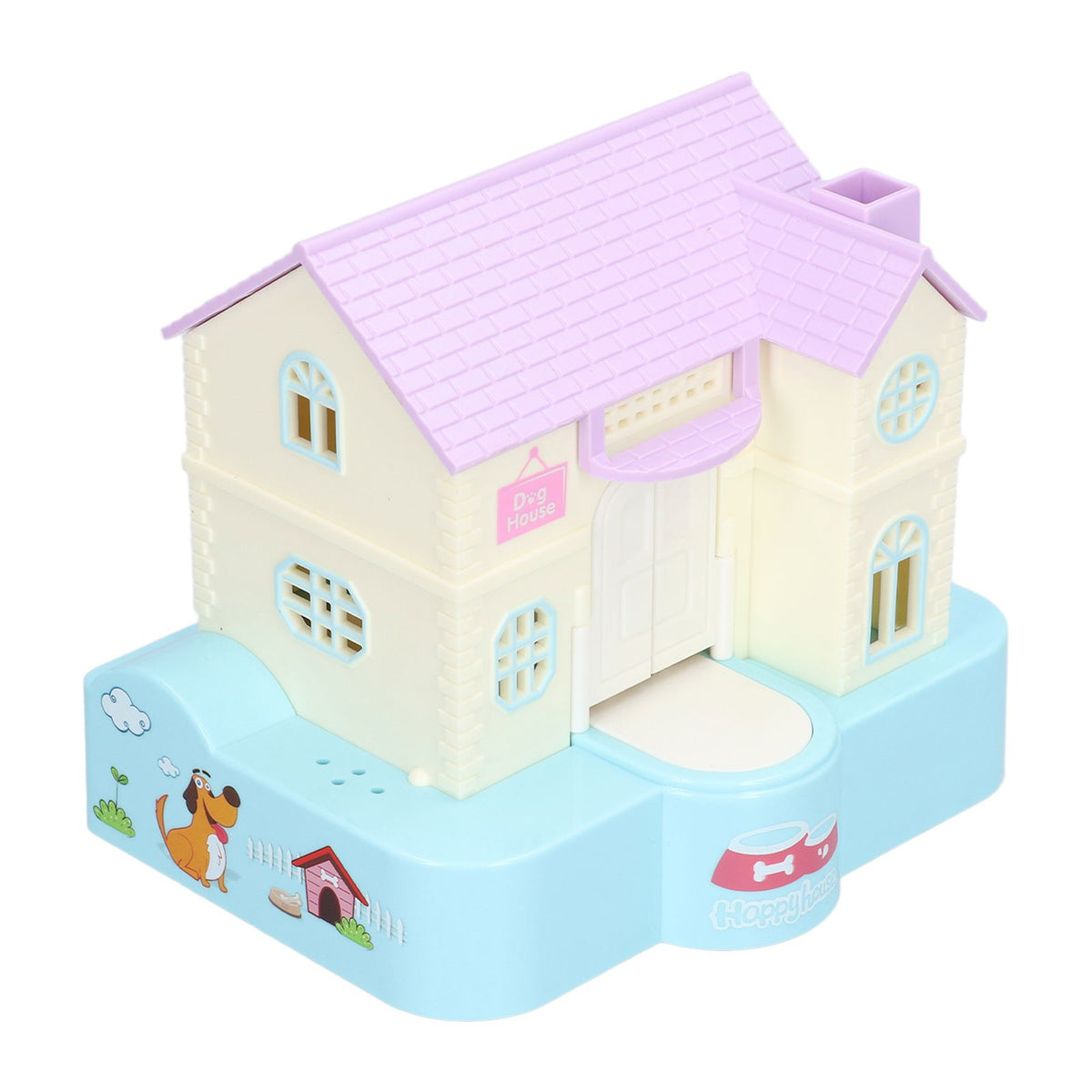 Doghouse Money Saving Box Automatic Coin Swallowing with Light Music Effects Toy Gift for KidsBlue Fortune Dog