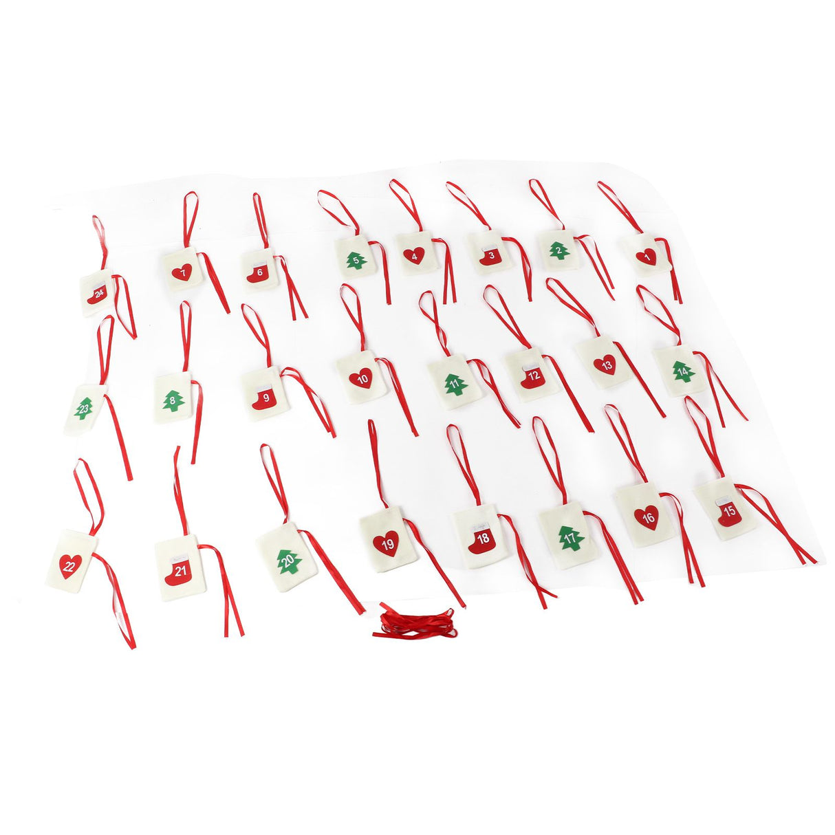 Christmas Advent Calendar Bags Hanging 24 Days Countdown Calendar Pocket for Party Celebration Decoration