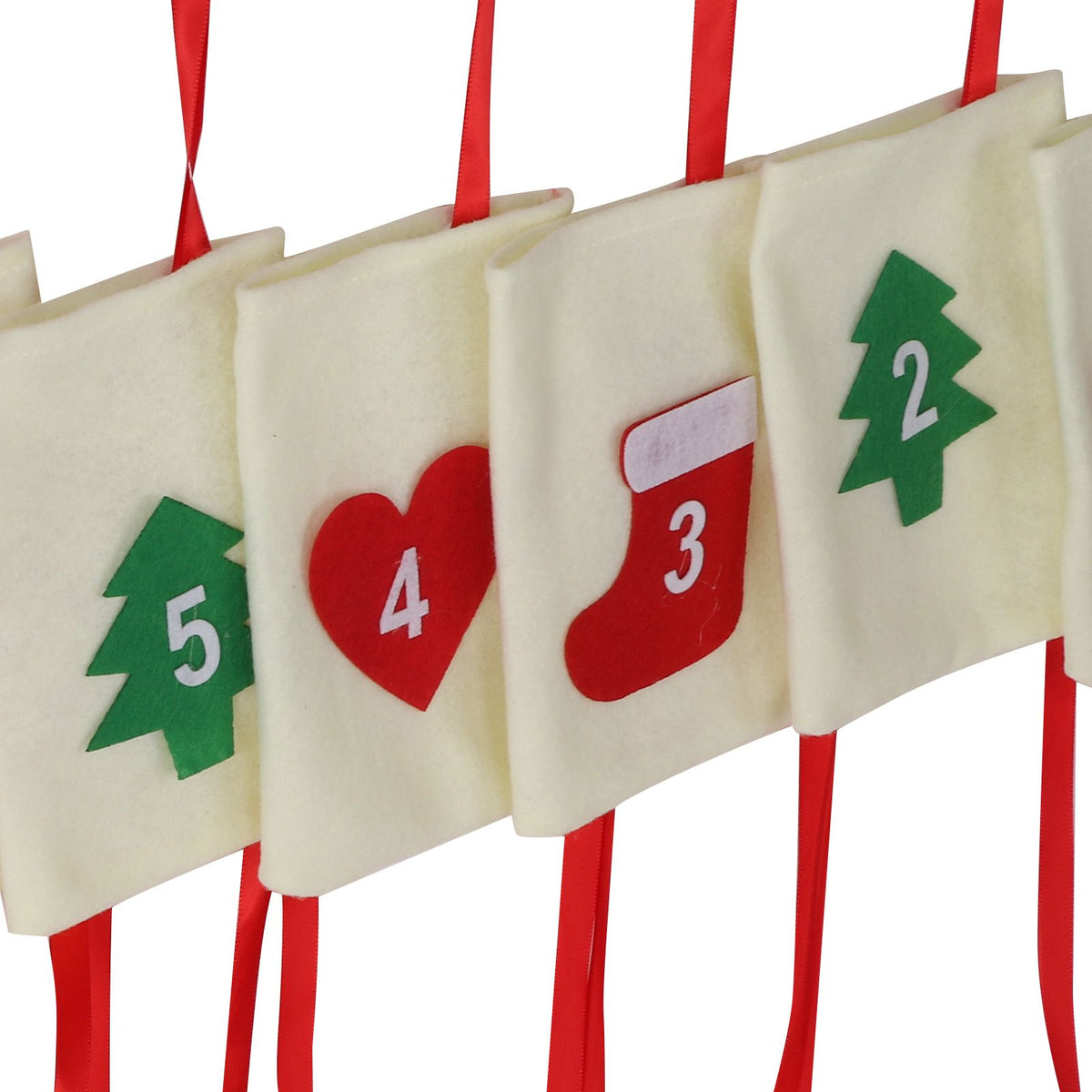 Christmas Advent Calendar Bags Hanging 24 Days Countdown Calendar Pocket for Party Celebration Decoration