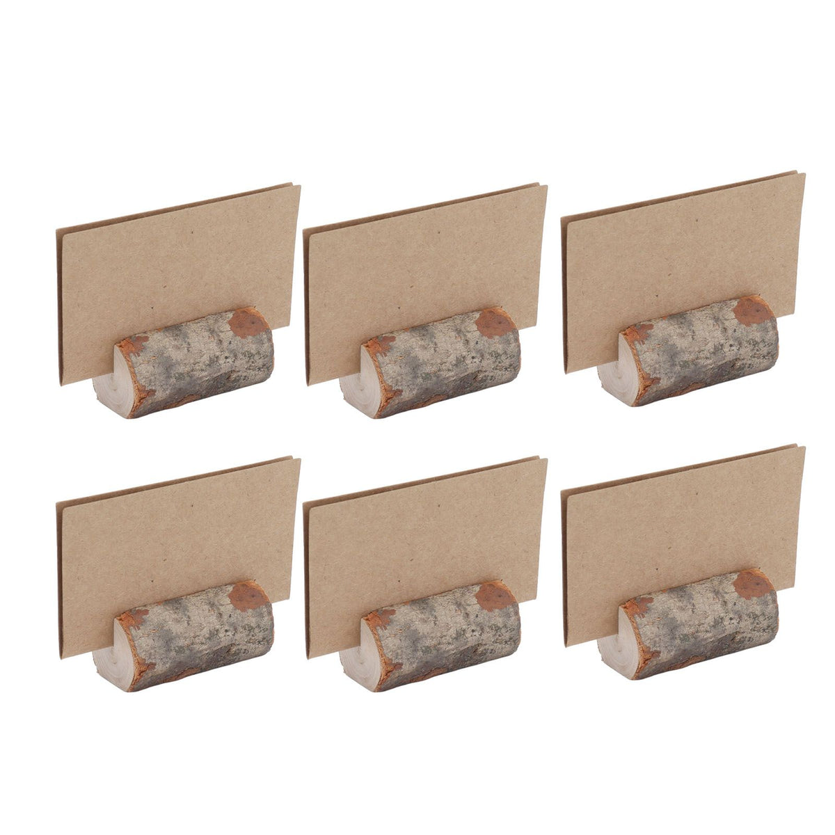 10pcs Wood Memo Holder Circular Decorative Desktop Wooden Photo Stand with Kraft Paper Cards for Weddings Home