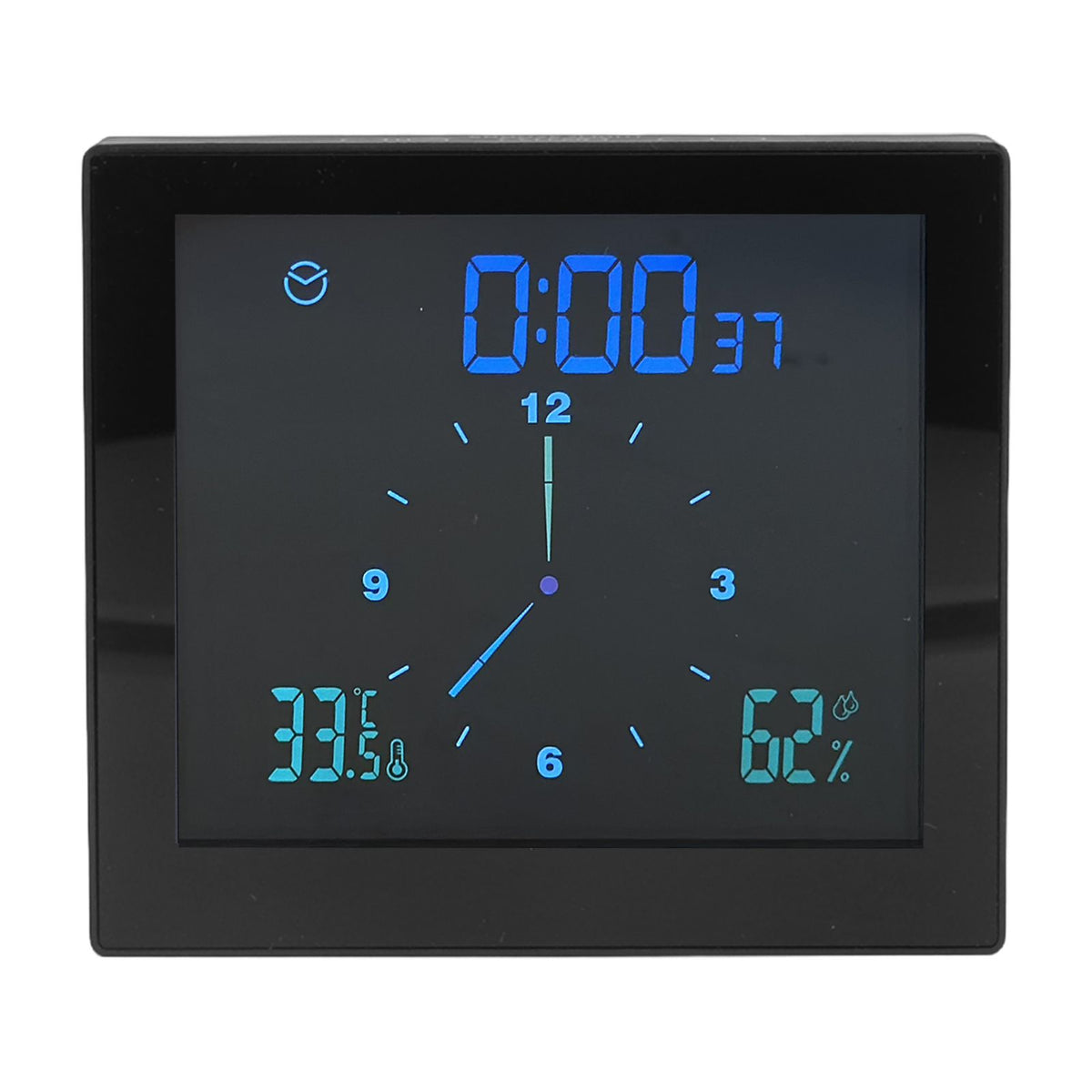 5in Wall Shower Clock Digital Timer Alarm Temperature Humidity Display Waterproof for Home BathroomBlack