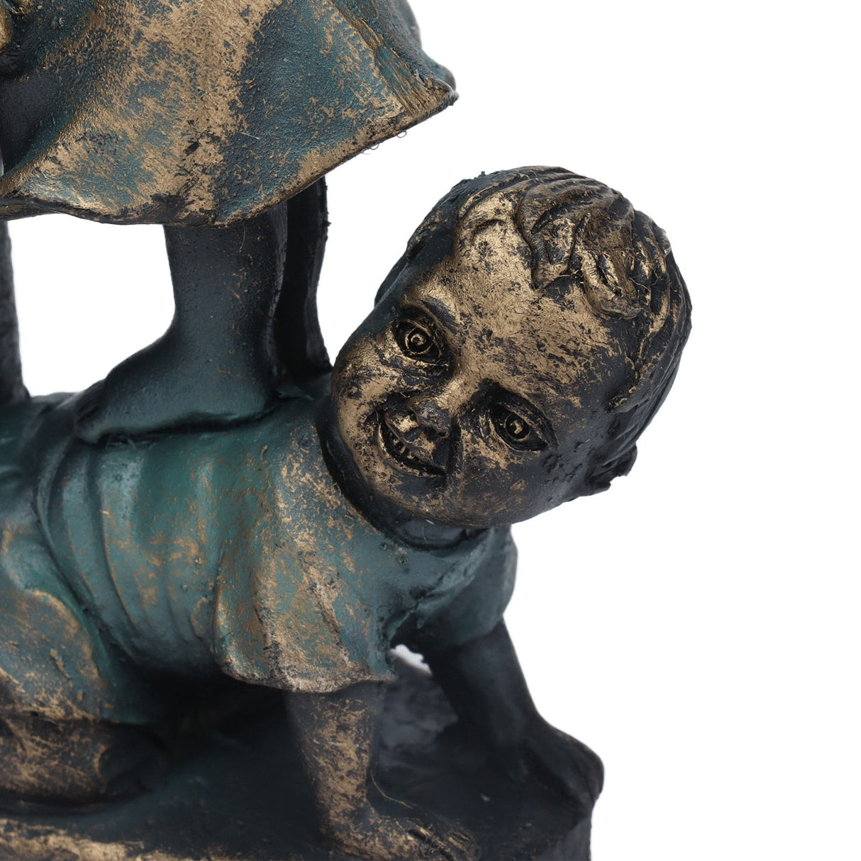 Girl Boy Drink Water Statue Garden Sculpture Resin Courtyard Ornament for Indoor Outdoor Decoration
