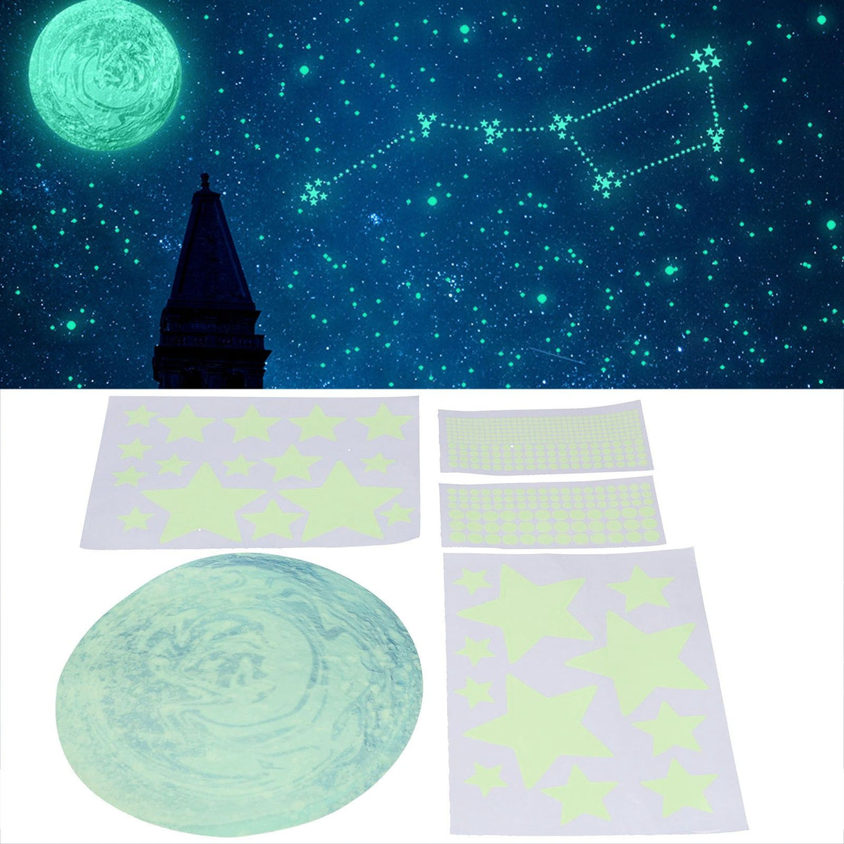 DIY Wall Sticker Glowing Star Luminous Wall Sticker PVC Wall Paper for Kids Bedroom Decoration