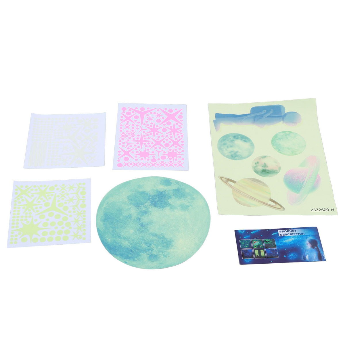 Glowing Stars Astronaut Wall Decals Solar System Planets Stickers for Kids Girls Boys Bedroom Decoration