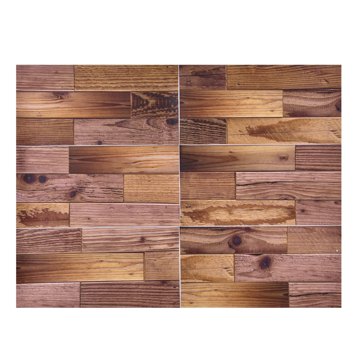 18PCS Wall Stickers Peel and Paste Wood Grain Furniture Refurbishment Sticker Waterproof for Kitchen Bathroom