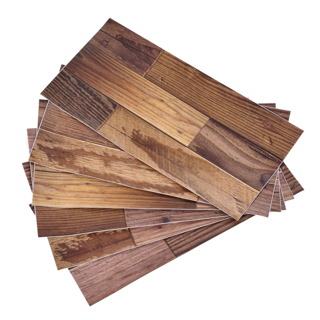 18PCS Wall Stickers Peel and Paste Wood Grain Furniture Refurbishment Sticker Waterproof for Kitchen Bathroom