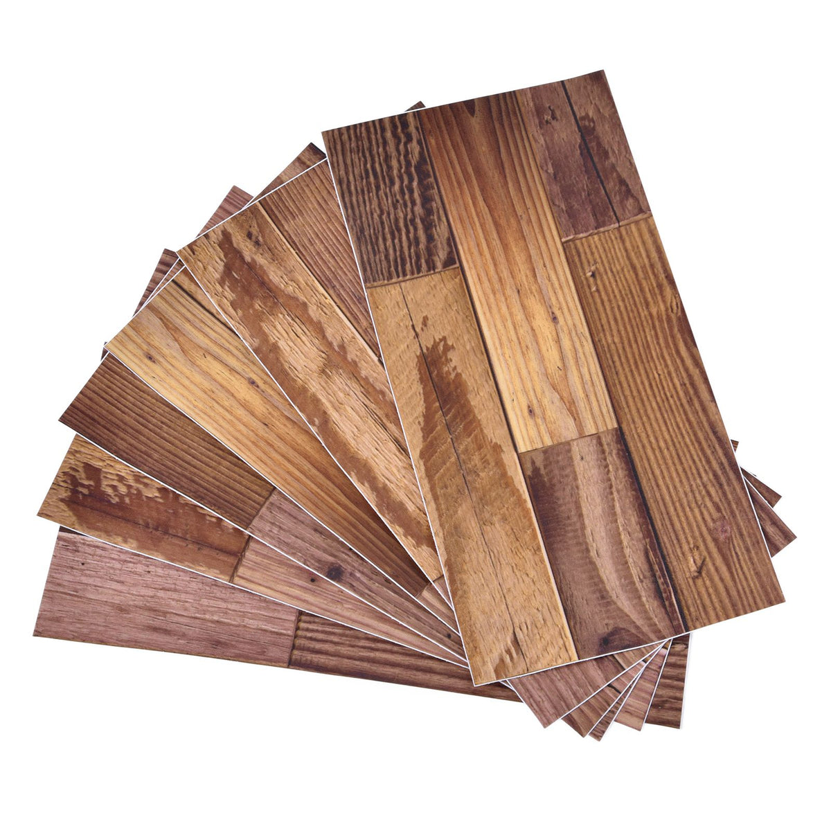 18PCS Wall Stickers Peel and Paste Wood Grain Furniture Refurbishment Sticker Waterproof for Kitchen Bathroom