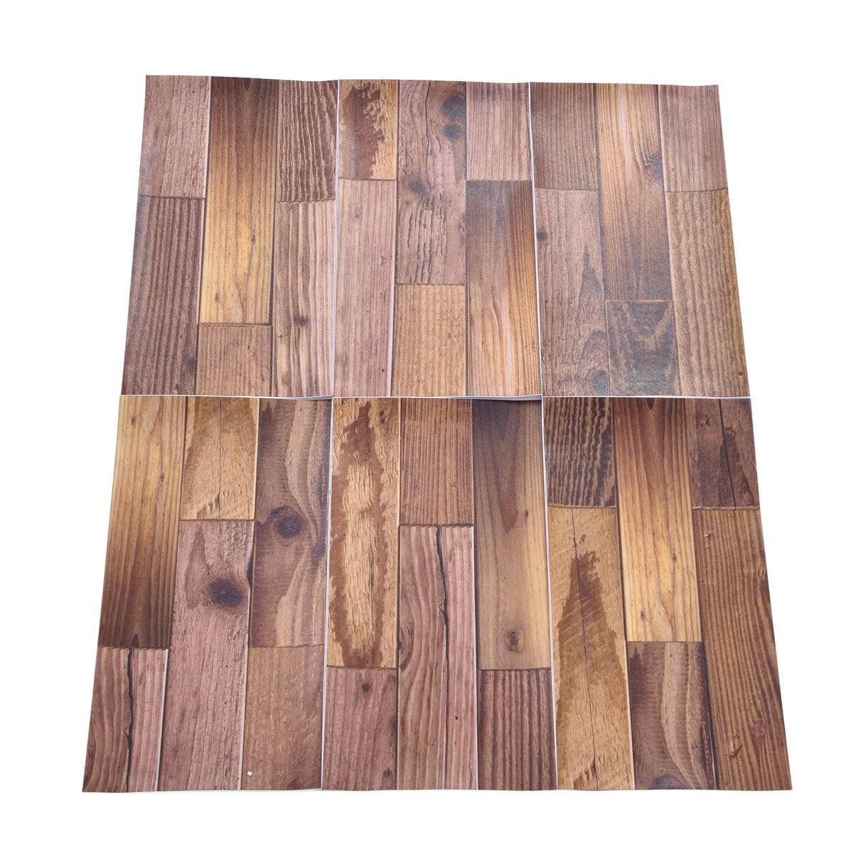 18PCS Wall Stickers Peel and Paste Wood Grain Furniture Refurbishment Sticker Waterproof for Kitchen Bathroom