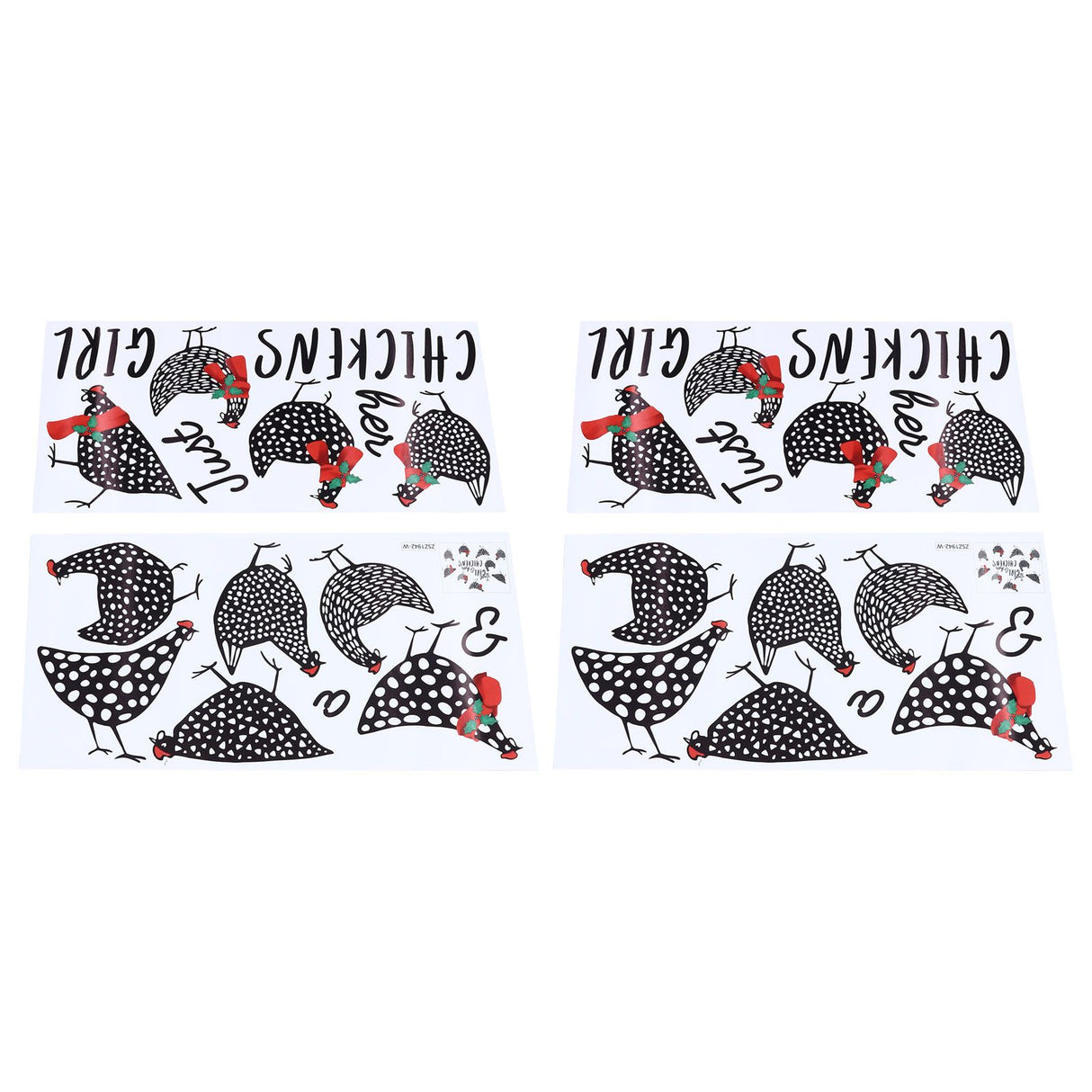 4pcs Kitchen Wall Stick 60x30cm Chicken Shape Creativity Simple Removable Decorative Wall Stickers
