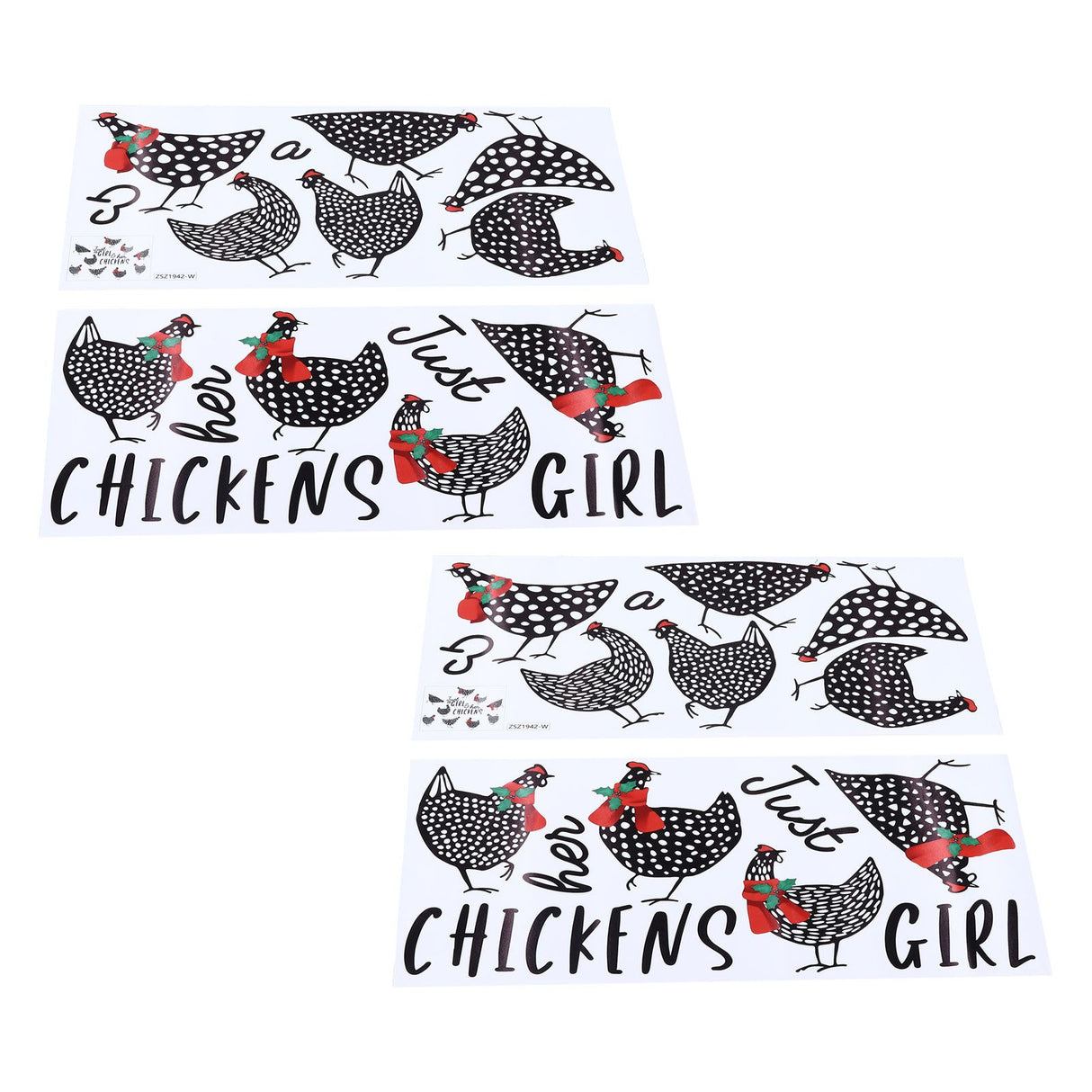 4pcs Kitchen Wall Stick 60x30cm Chicken Shape Creativity Simple Removable Decorative Wall Stickers