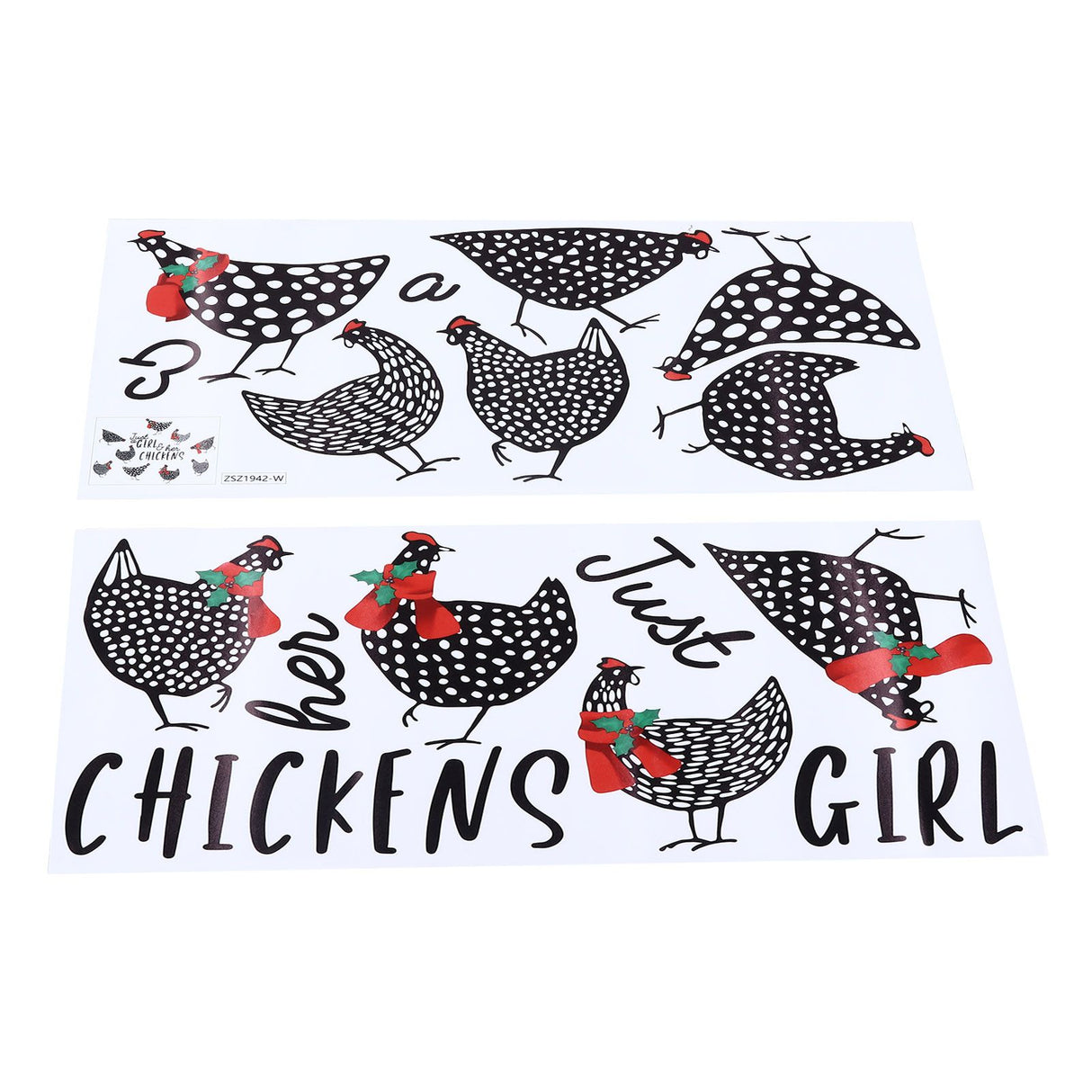 4pcs Kitchen Wall Stick 60x30cm Chicken Shape Creativity Simple Removable Decorative Wall Stickers