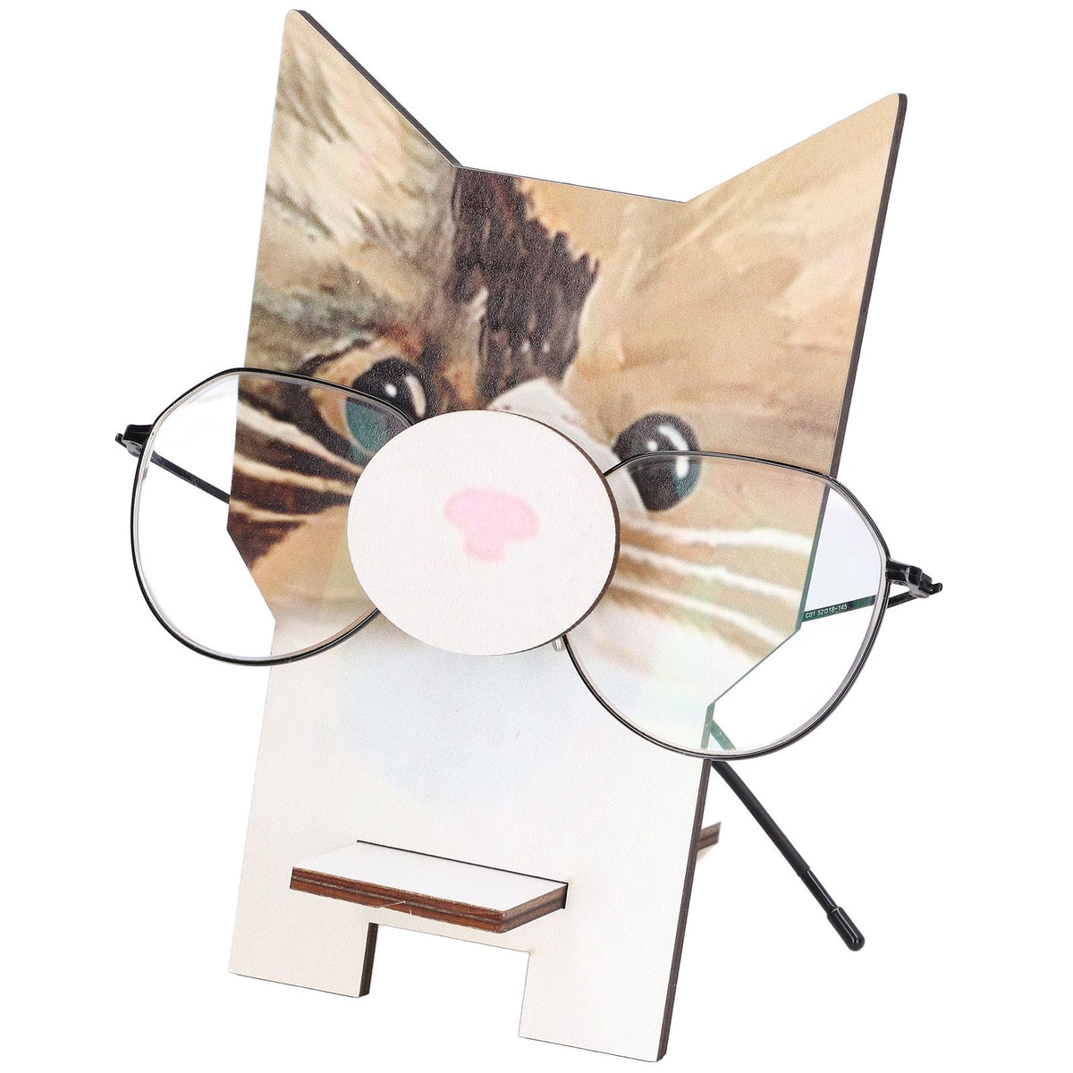 Animal Shape Glasses Holder Unique Beautiful Design Natural Odorless Composite Wood Eyeglasses Display StandCat