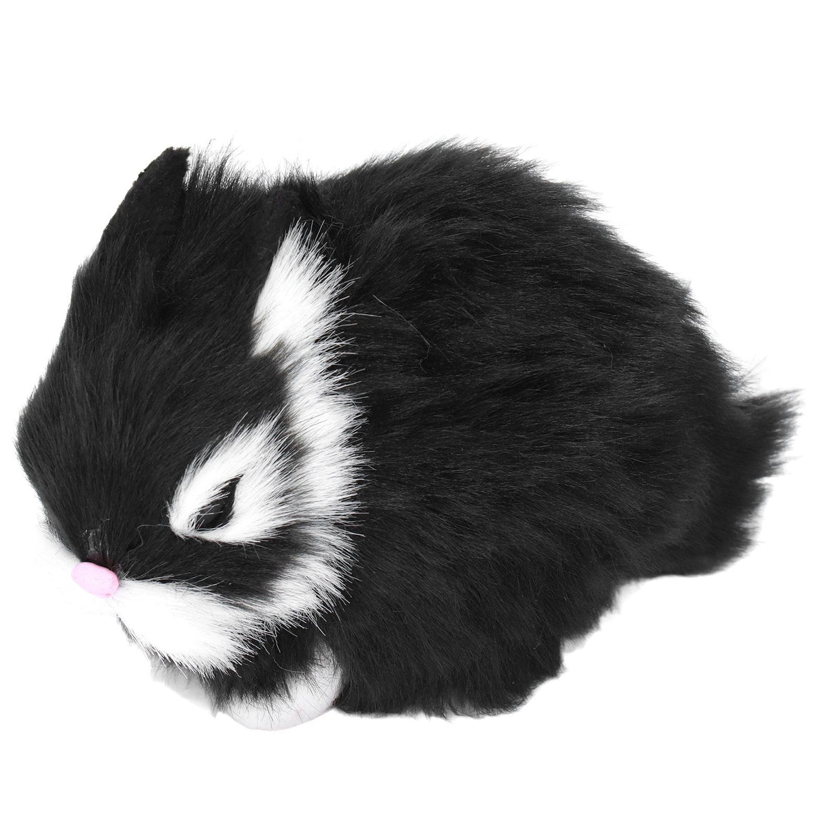 Miniature Plush Rabbits Plastic Plush Material Soft Comfortable Durable Rabbits Stuffed Doll for Table DecorationBlack