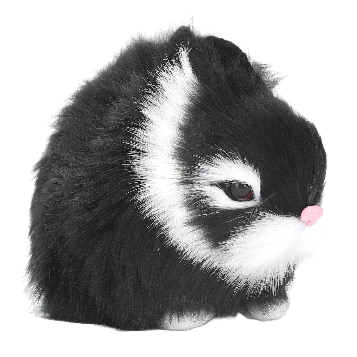 Miniature Plush Rabbits Plastic Plush Material Soft Comfortable Durable Rabbits Stuffed Doll for Table DecorationBlack