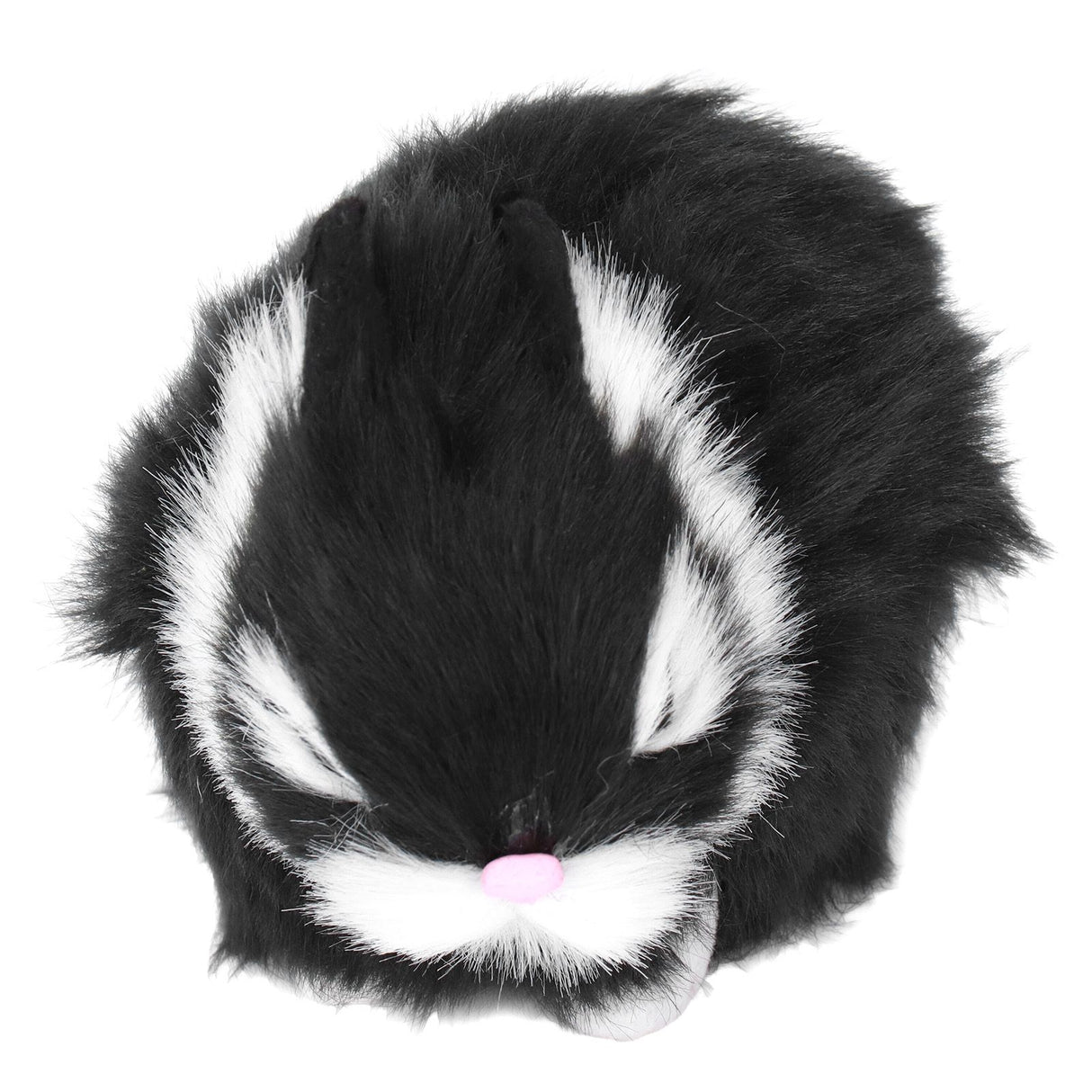 Miniature Plush Rabbits Plastic Plush Material Soft Comfortable Durable Rabbits Stuffed Doll for Table DecorationBlack