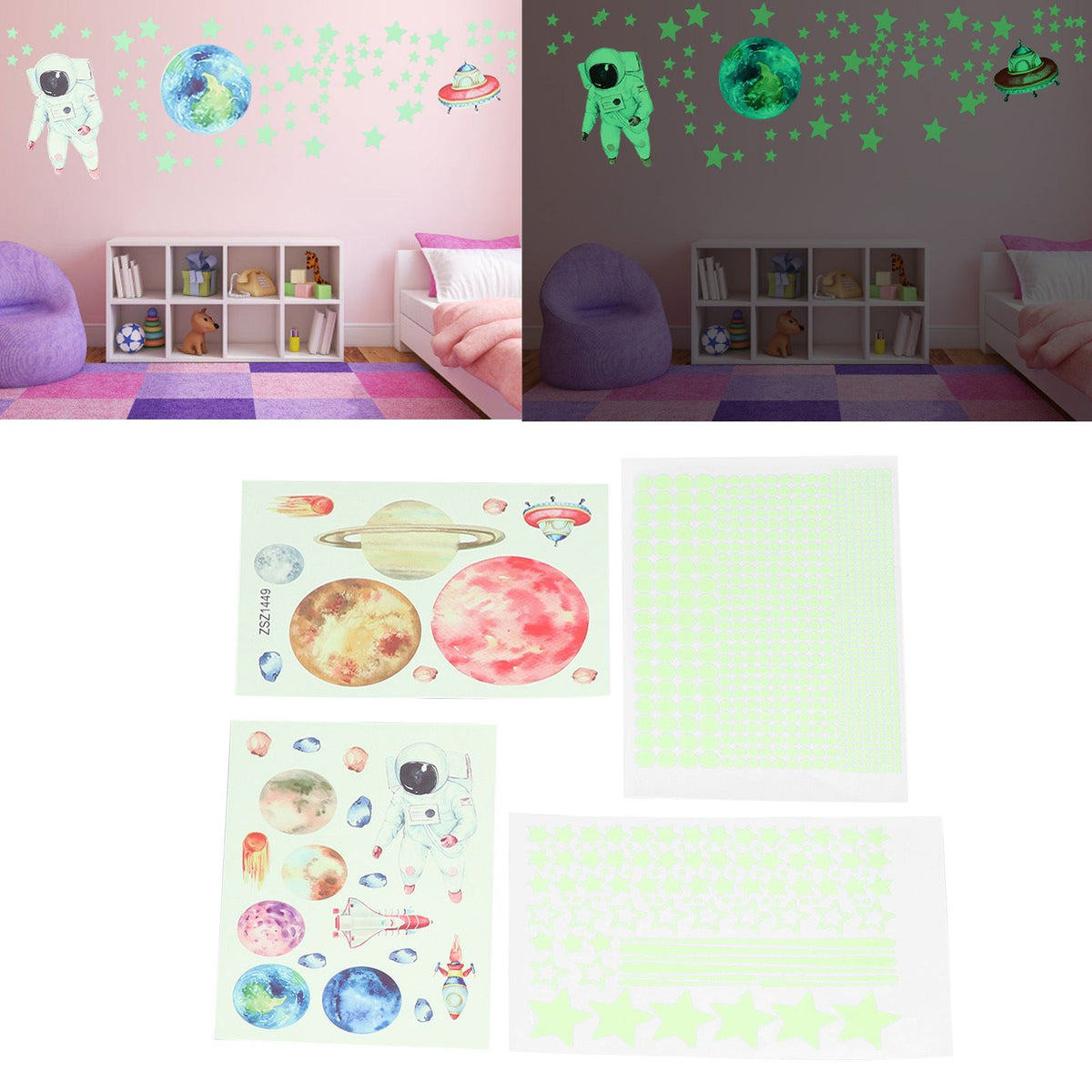 Glowing Star Luminous Wall Sticker Harmless PVC Wall Paper for Office Bedroom Decoration